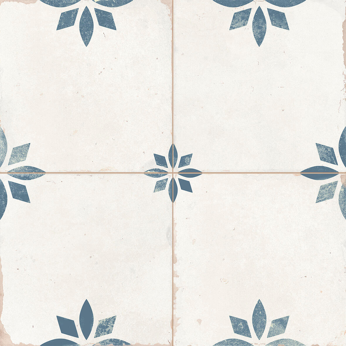 Suelo/azulejo porcelánico savannah efecto hidráulico blue 45.2x45.2 cm c1