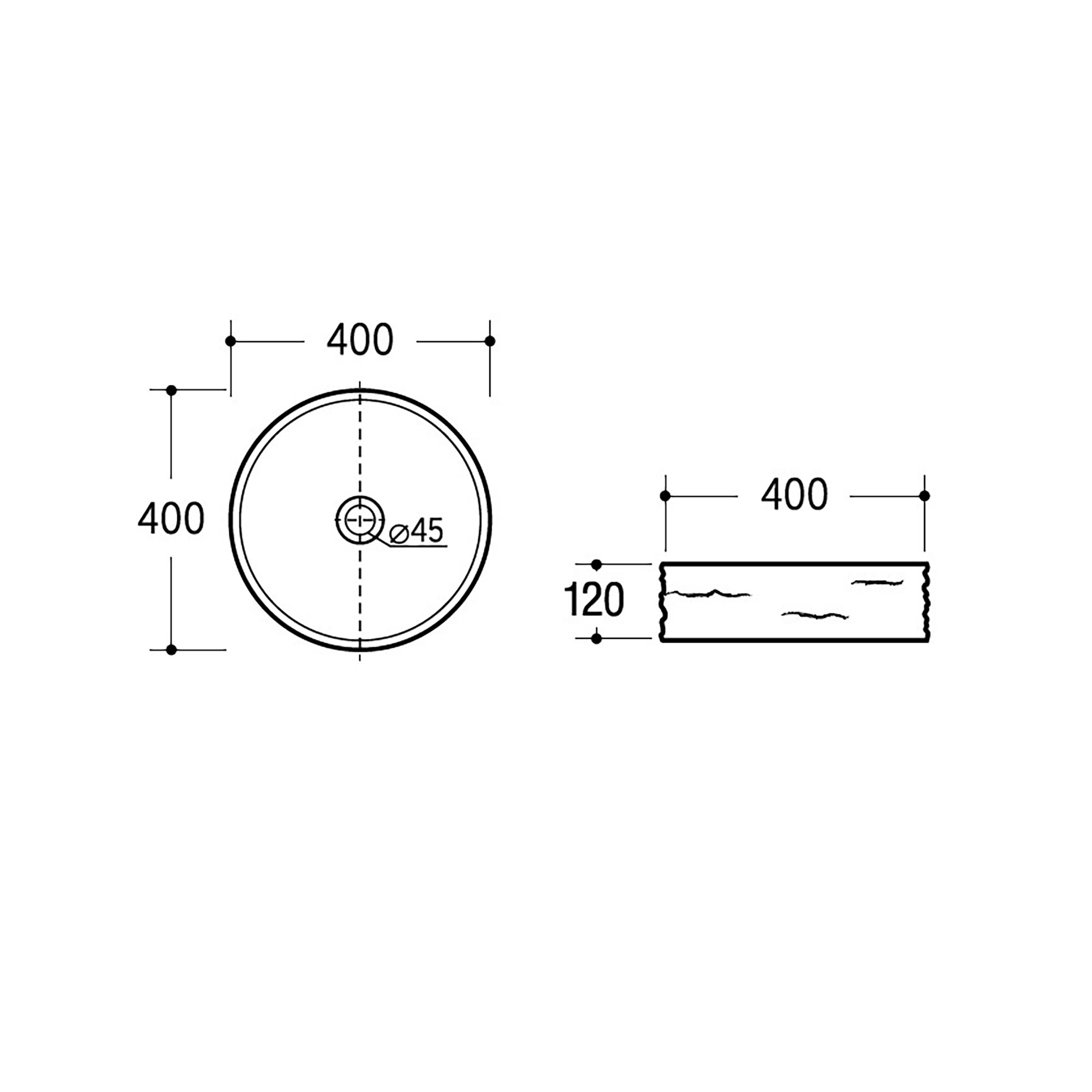 Lavatório Capri 40x40x15 cm mármore - 5