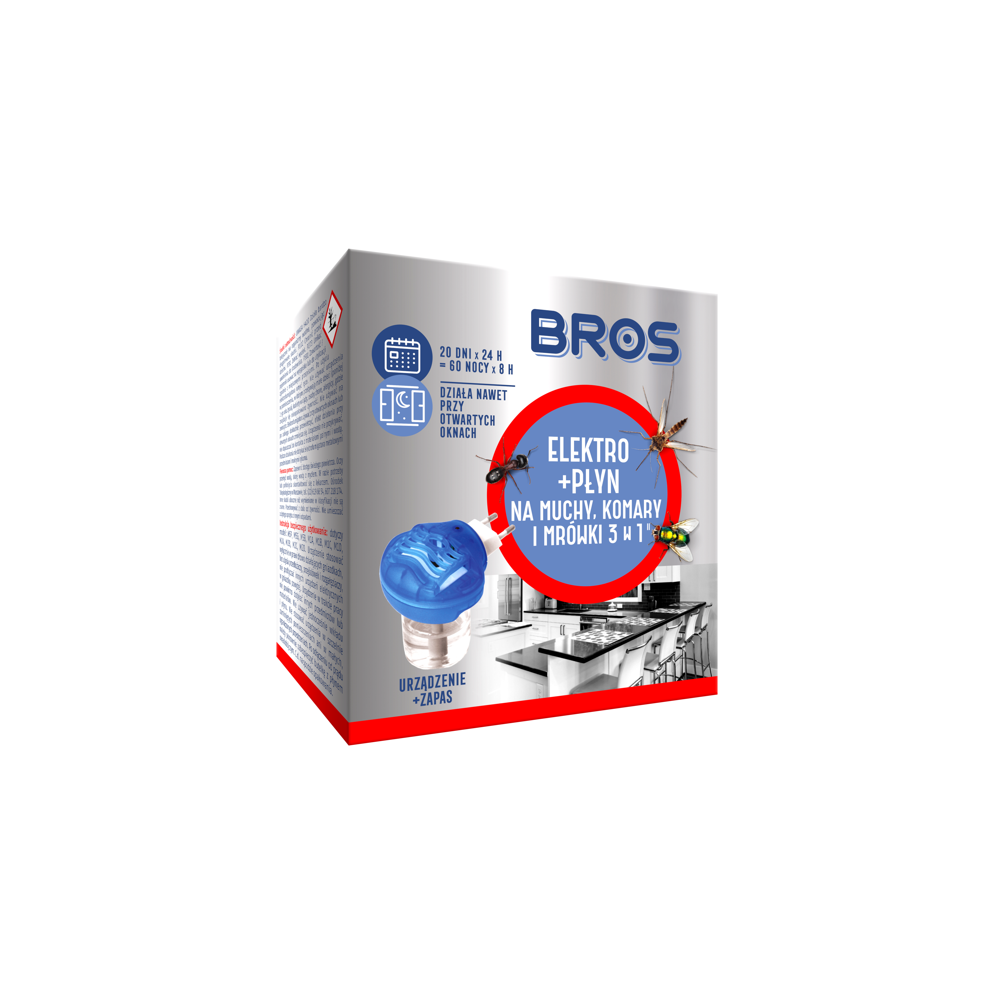 Elektryczny odstraszacz owadów 3w1 na komary i muchy Bros - 3