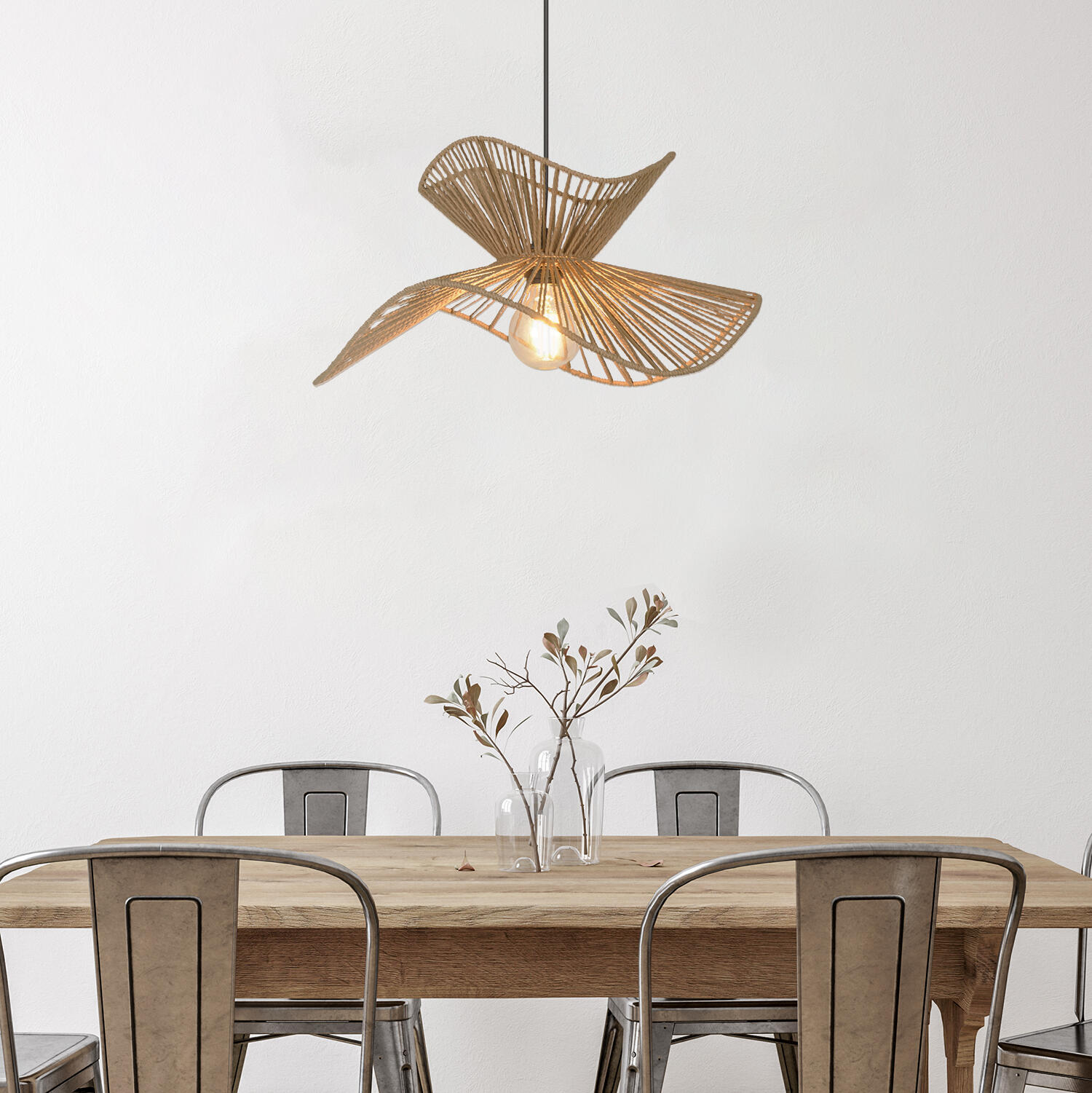 Suspension Sahara papier, beige, Diam.48 cm, E27 - 2