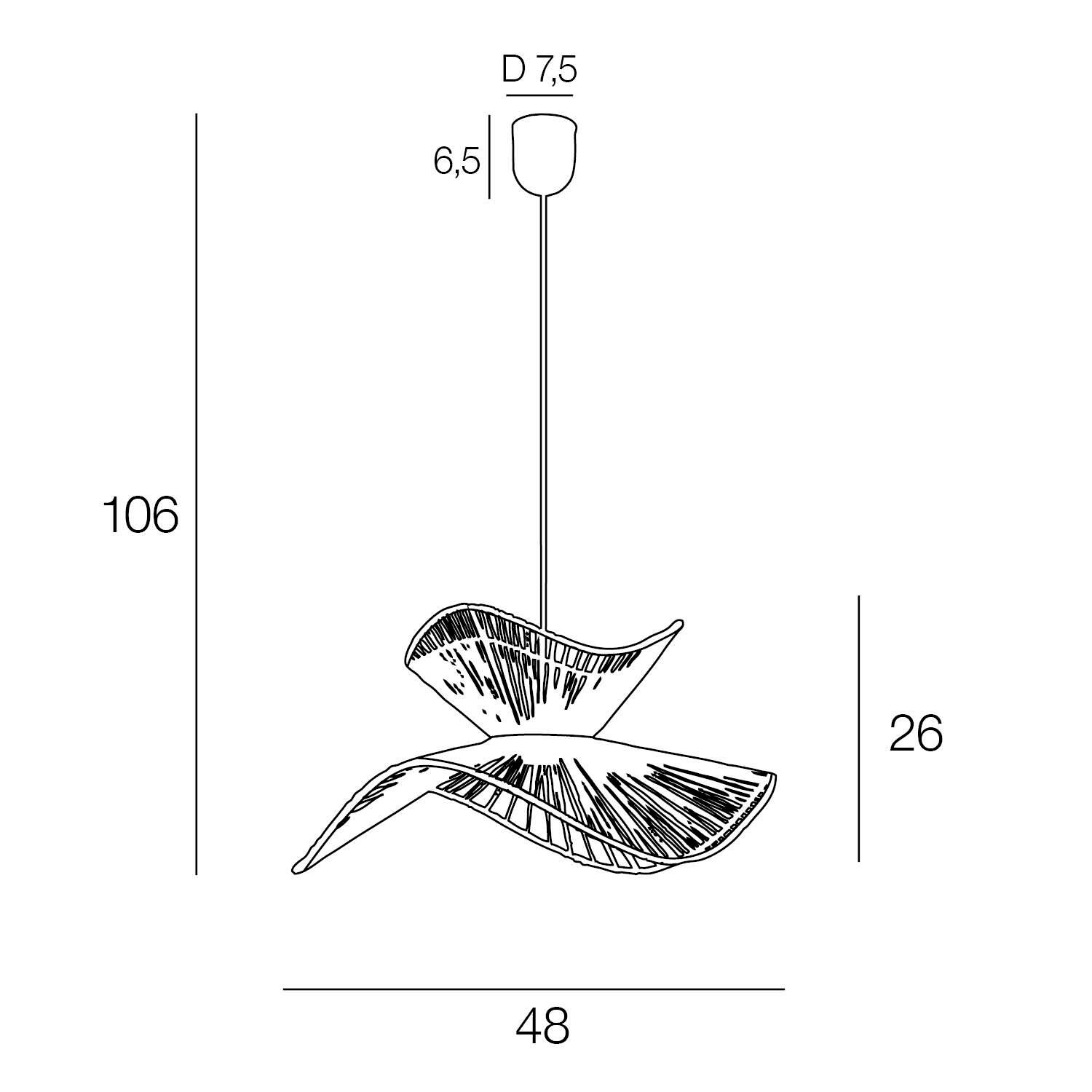 Suspension Sahara papier, beige, Diam.48 cm, E27 - 8