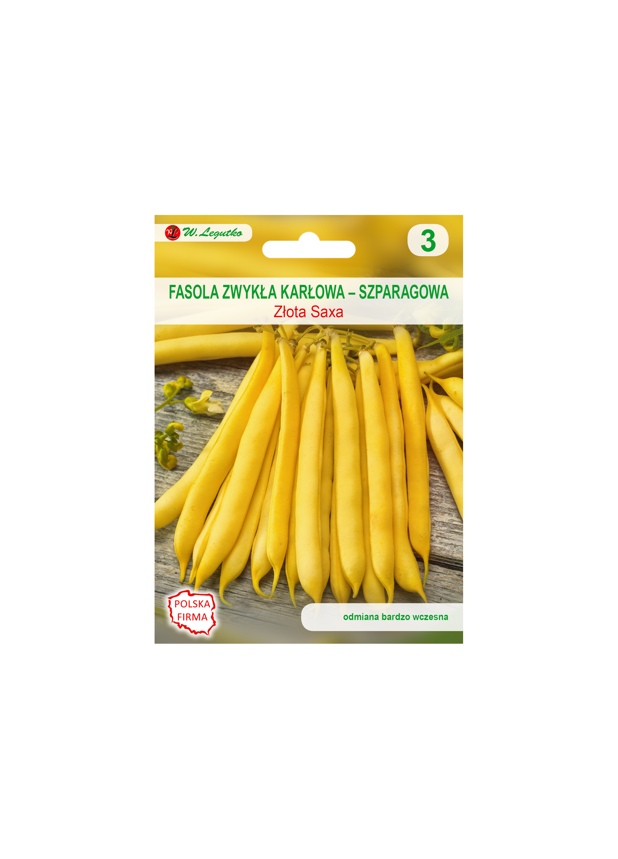Fasola szparagowa karłowa Złota Saxa nasiona 35g W. Legutko - 2