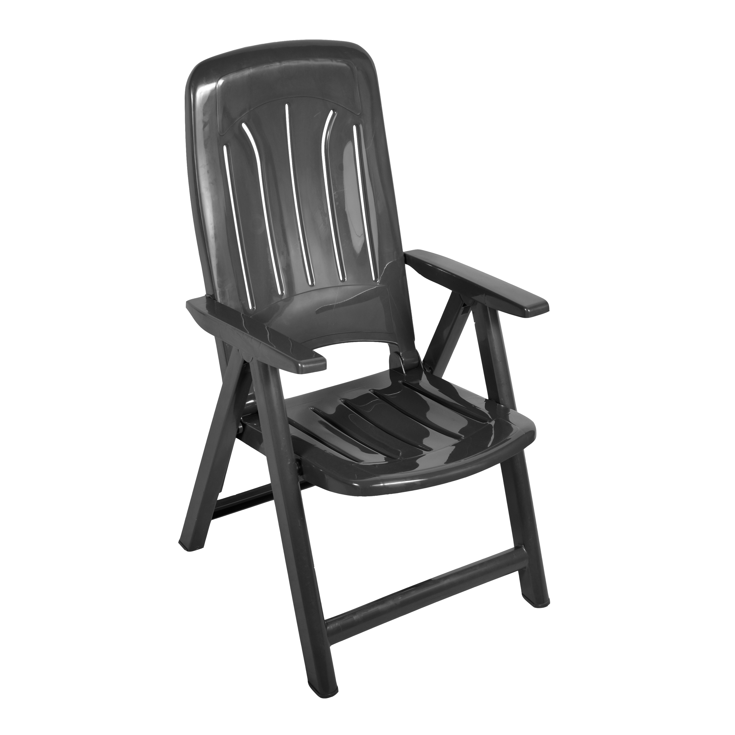 Fotel ogrodowy 5-pozycyjny plastikowy grafitowy Ołer Garden