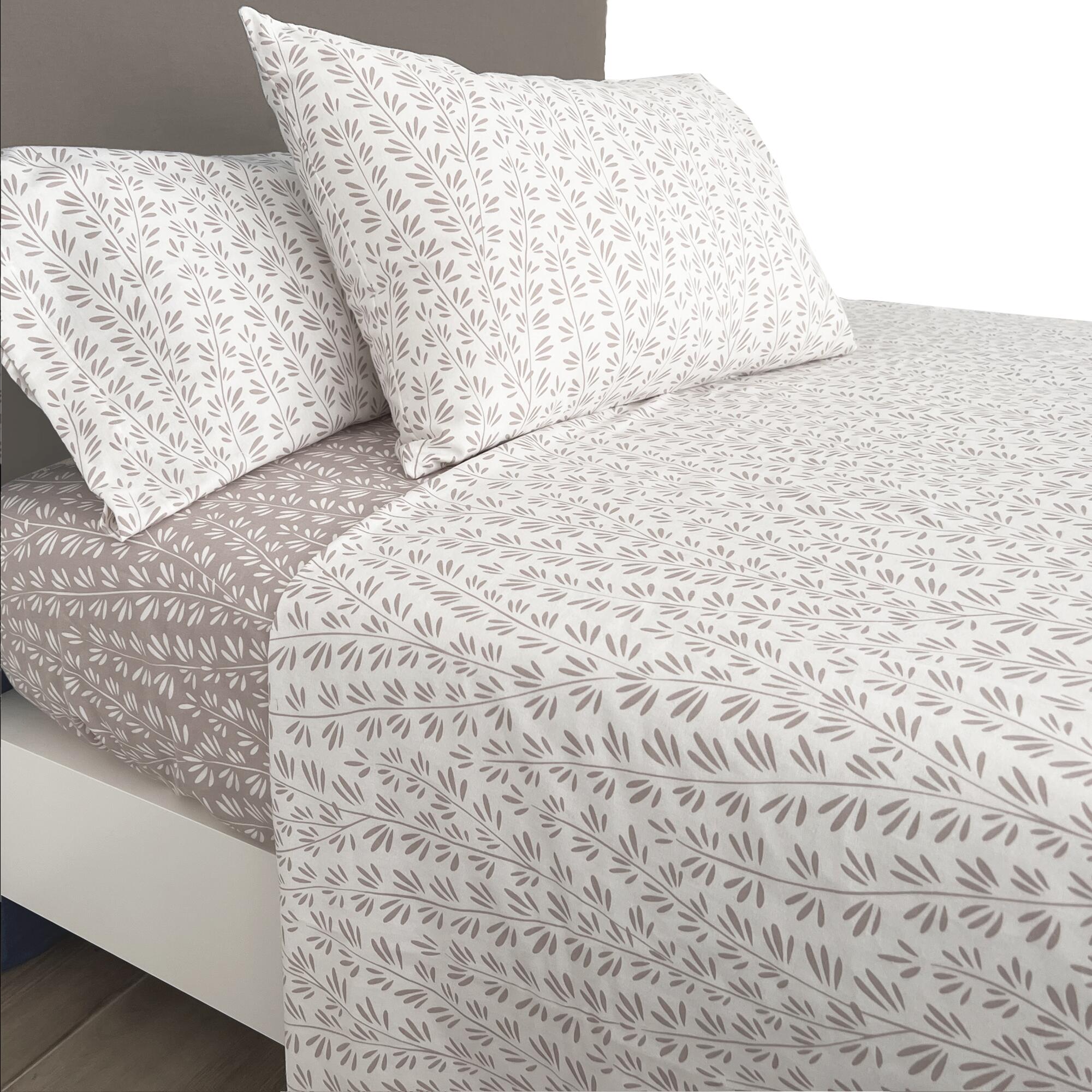 Sábana encimera Franela algodón 81 hilos beige 160x280 para cama de 90 cm - 3