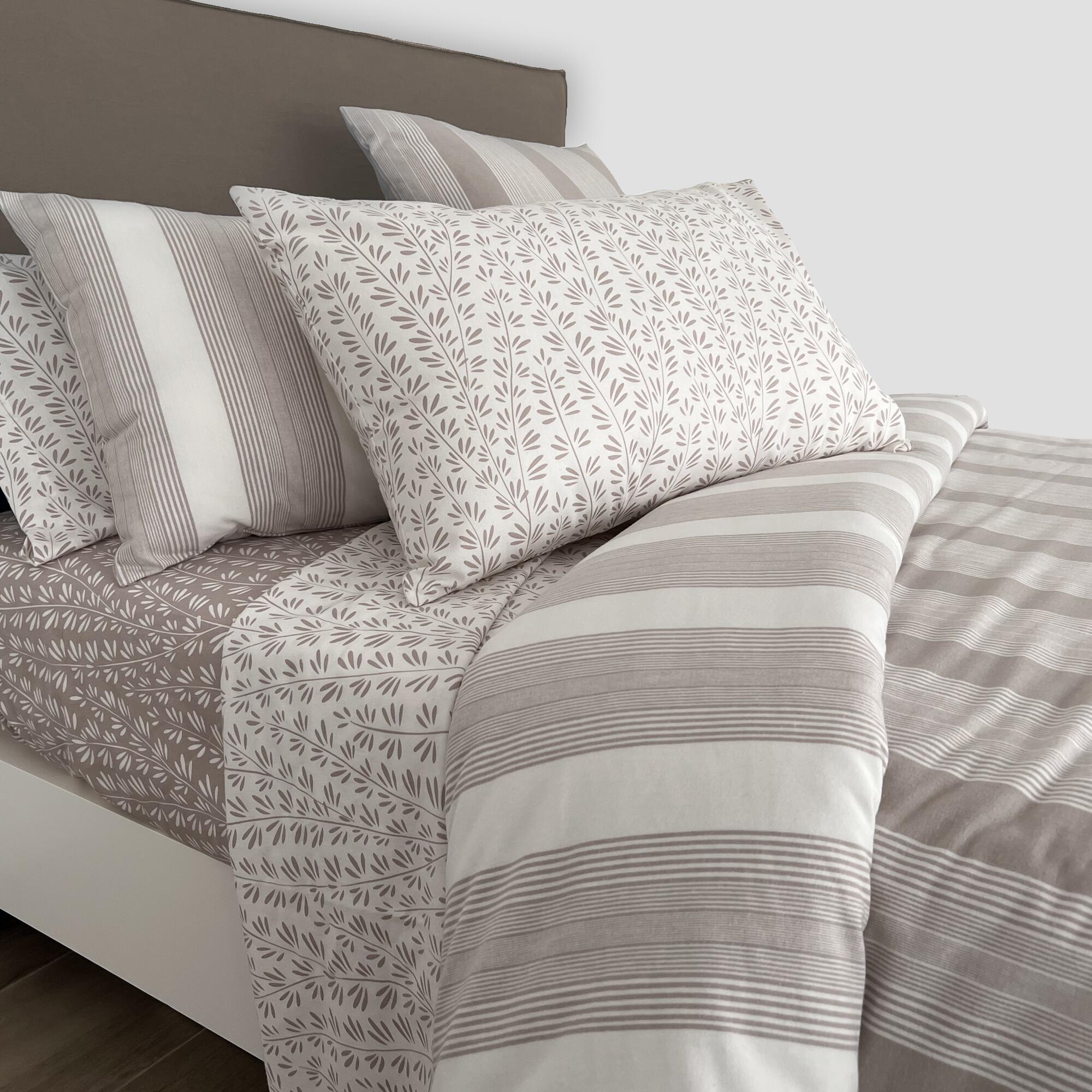 Sábana encimera franela algodón 81 hilos beige cama 90 cm