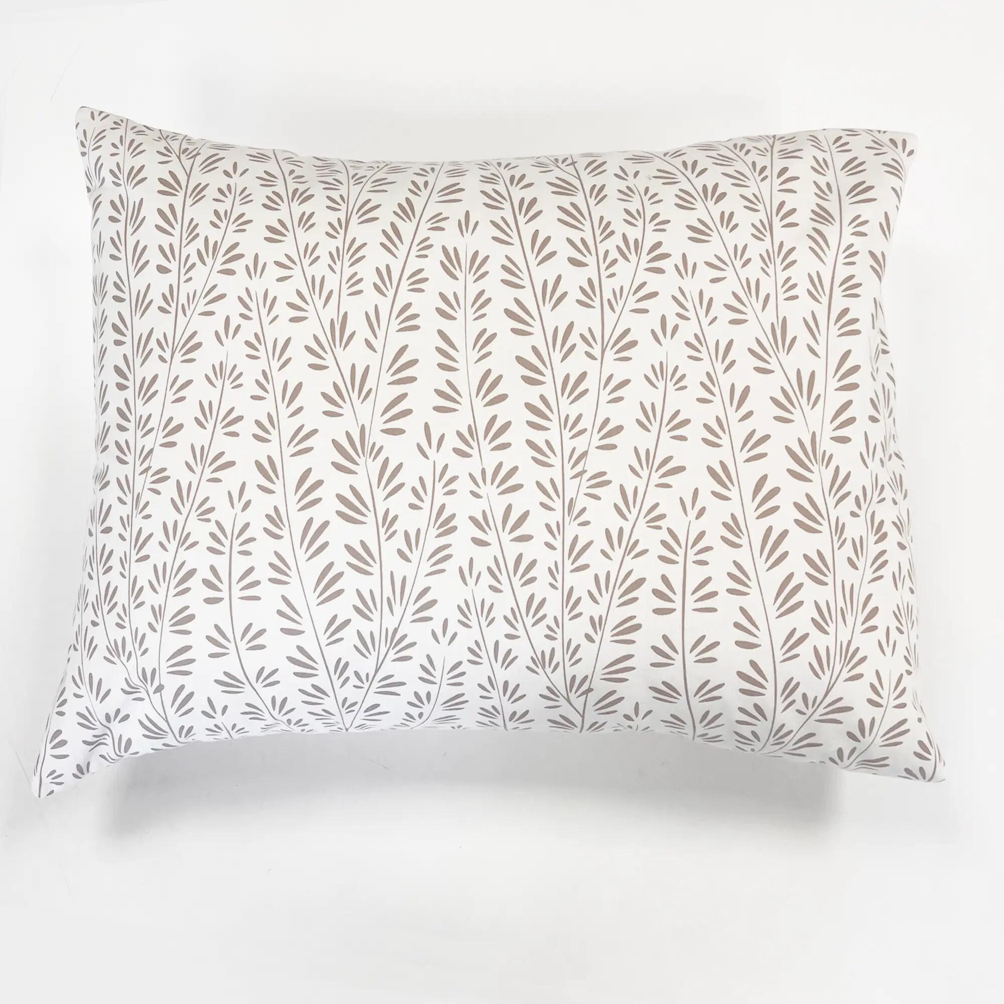 Funda de almohada franela algodón 81 hilos beige 50 x 85 cm