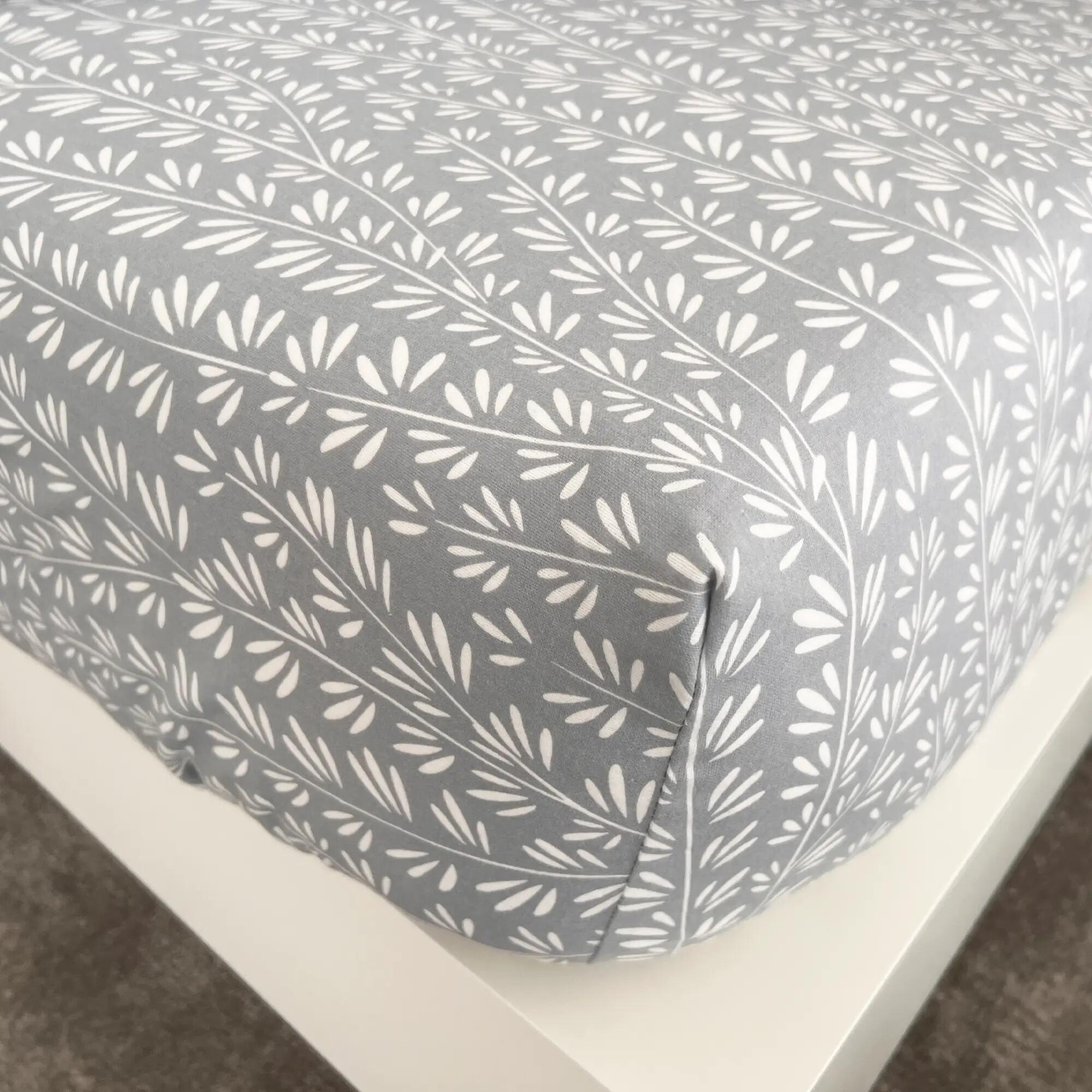 Sábana bajera franela algodón 81 hilos gris cama 90 cm