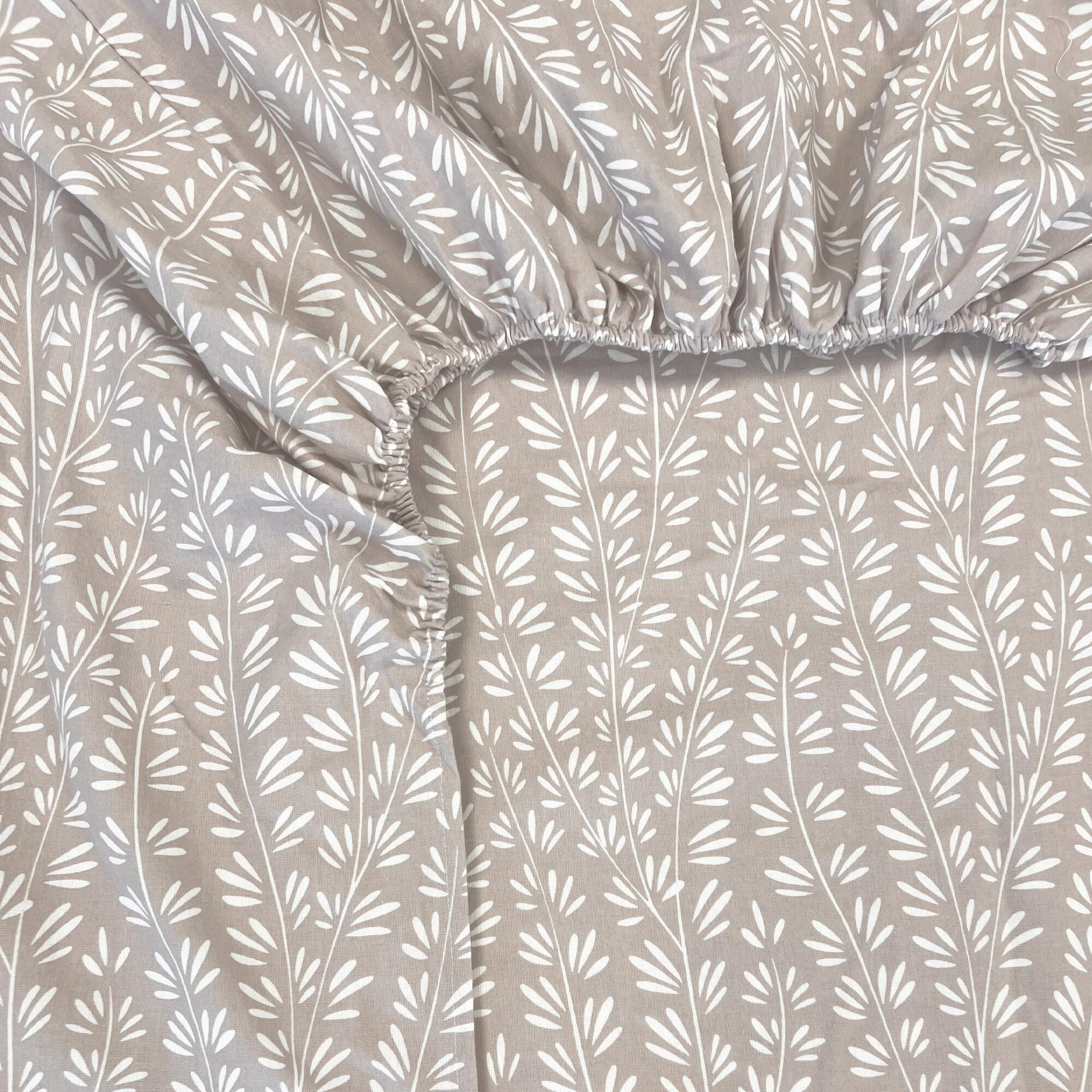 Sábana bajera con elástico algodón franela 81 hilos beige 150x200 para cama de 150 cm - 3