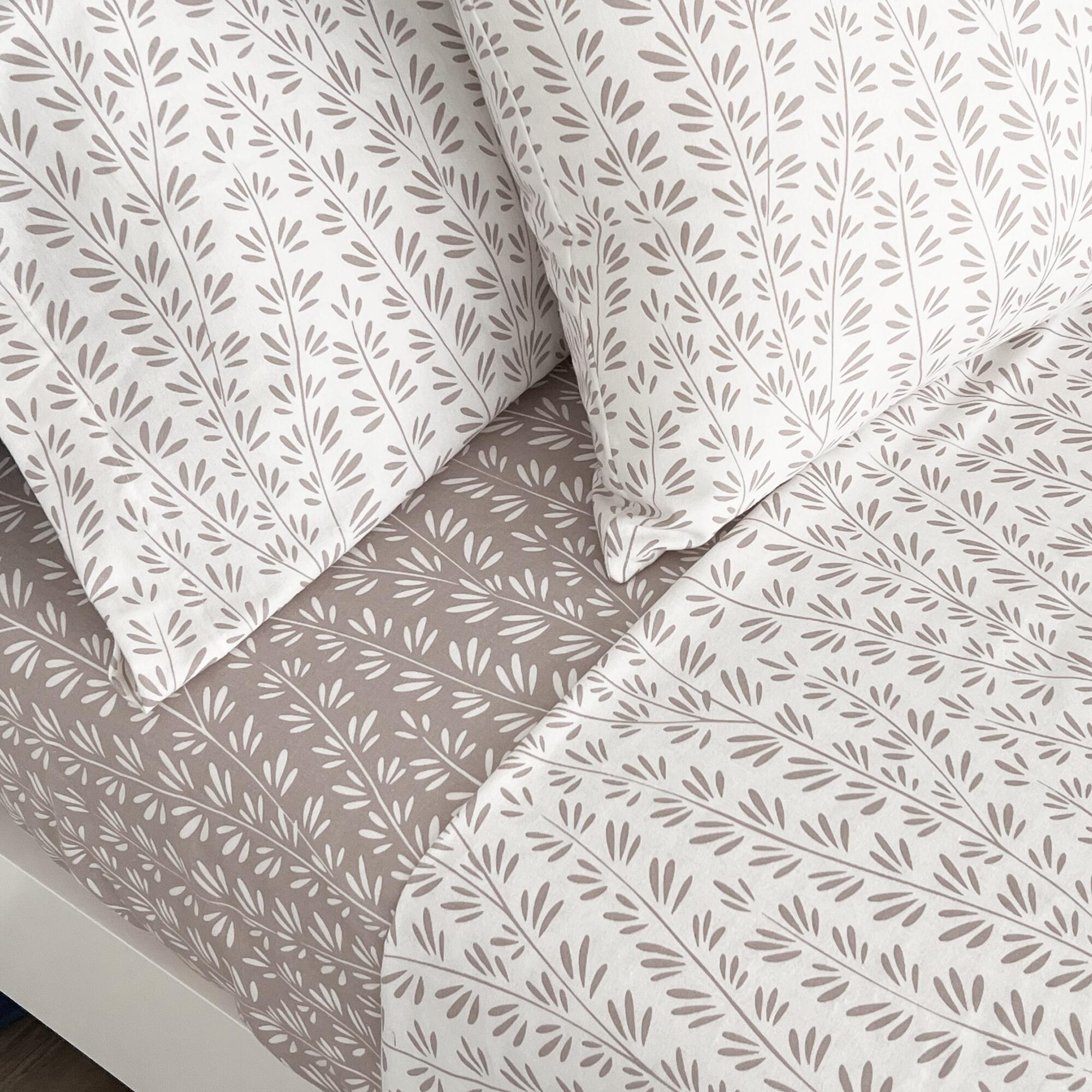 Sábana encimera Franela algodón 81 hilos beige 160x280 para cama de 90 cm - 4