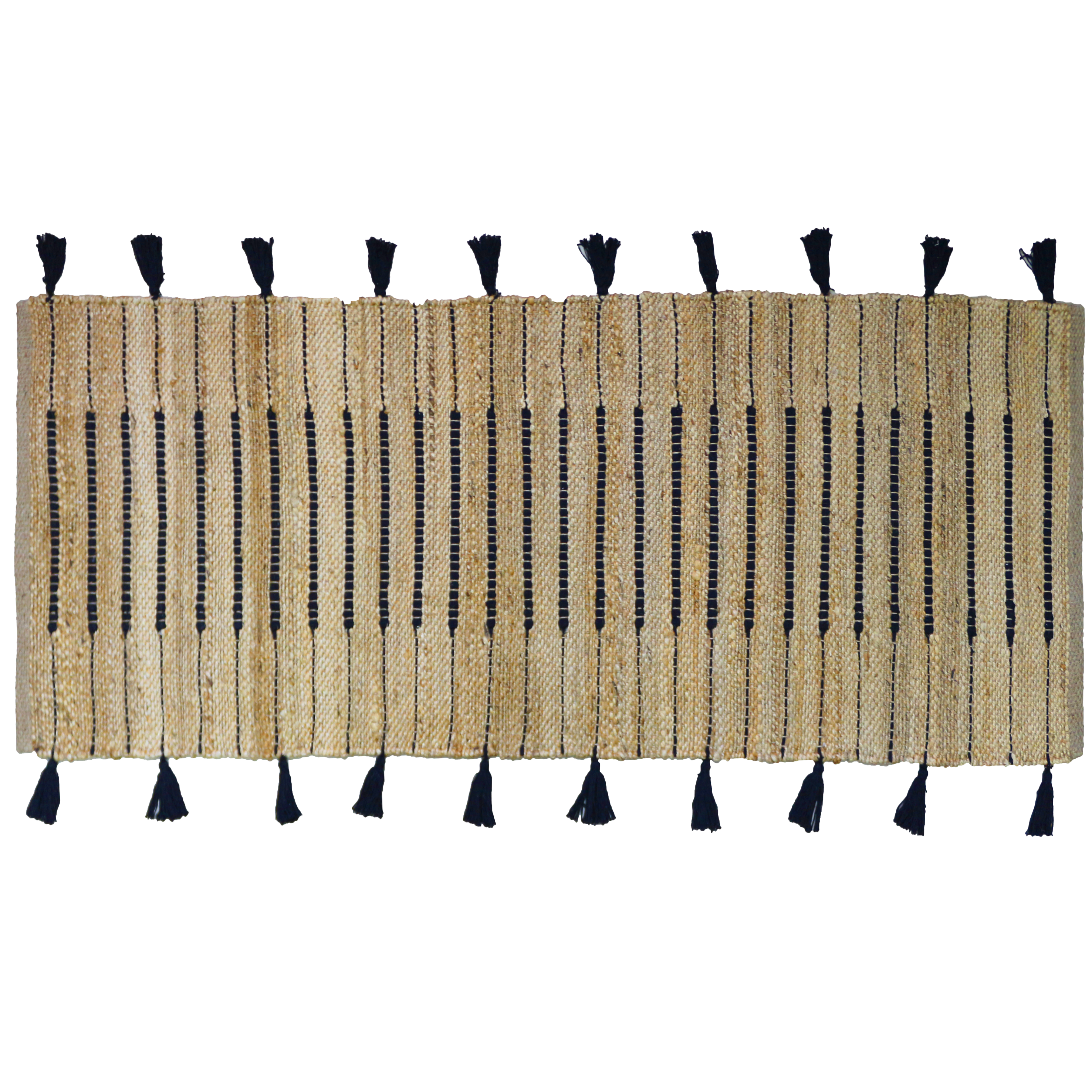 Alfombra pie de cama  yute tejido plano INSPIRE Jimma  beige negro  70x180cm - 6