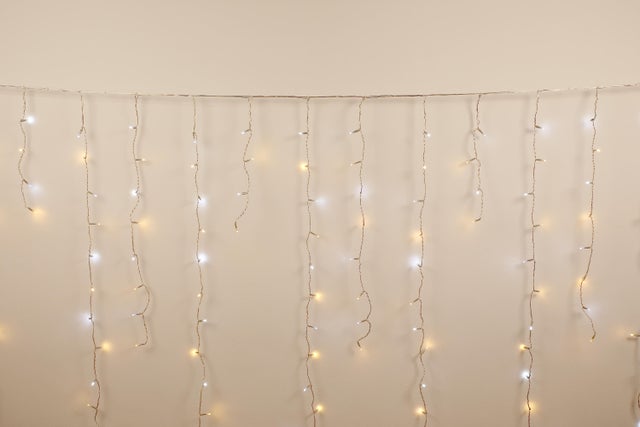 Cortina luminosa 200 LED exterior Icicle blanco 300x150cm