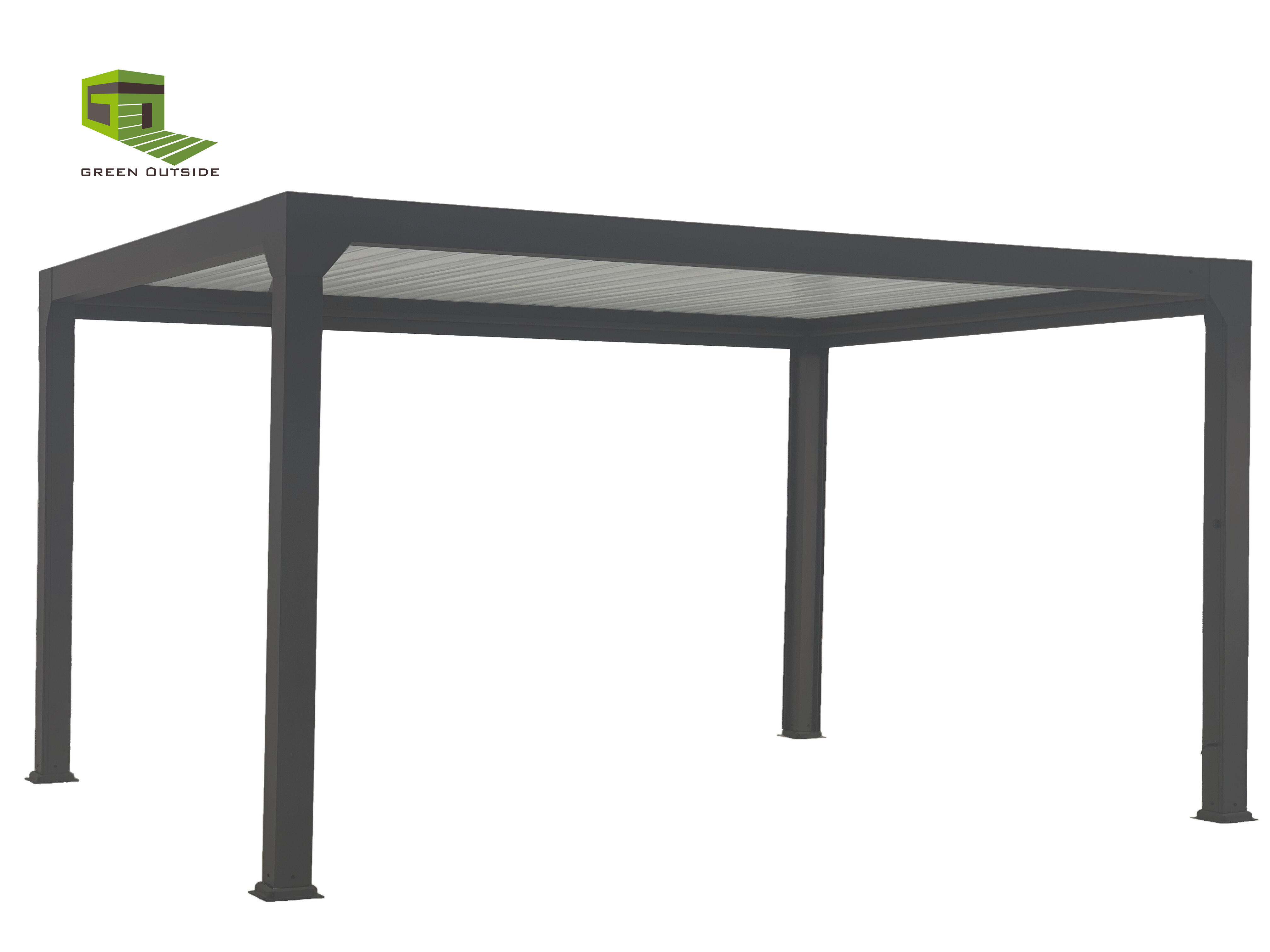 Pergola bioclimatique motorisée alu gris 2900 Ménéa 5x3 + led GREEN OUTSIDE - 3