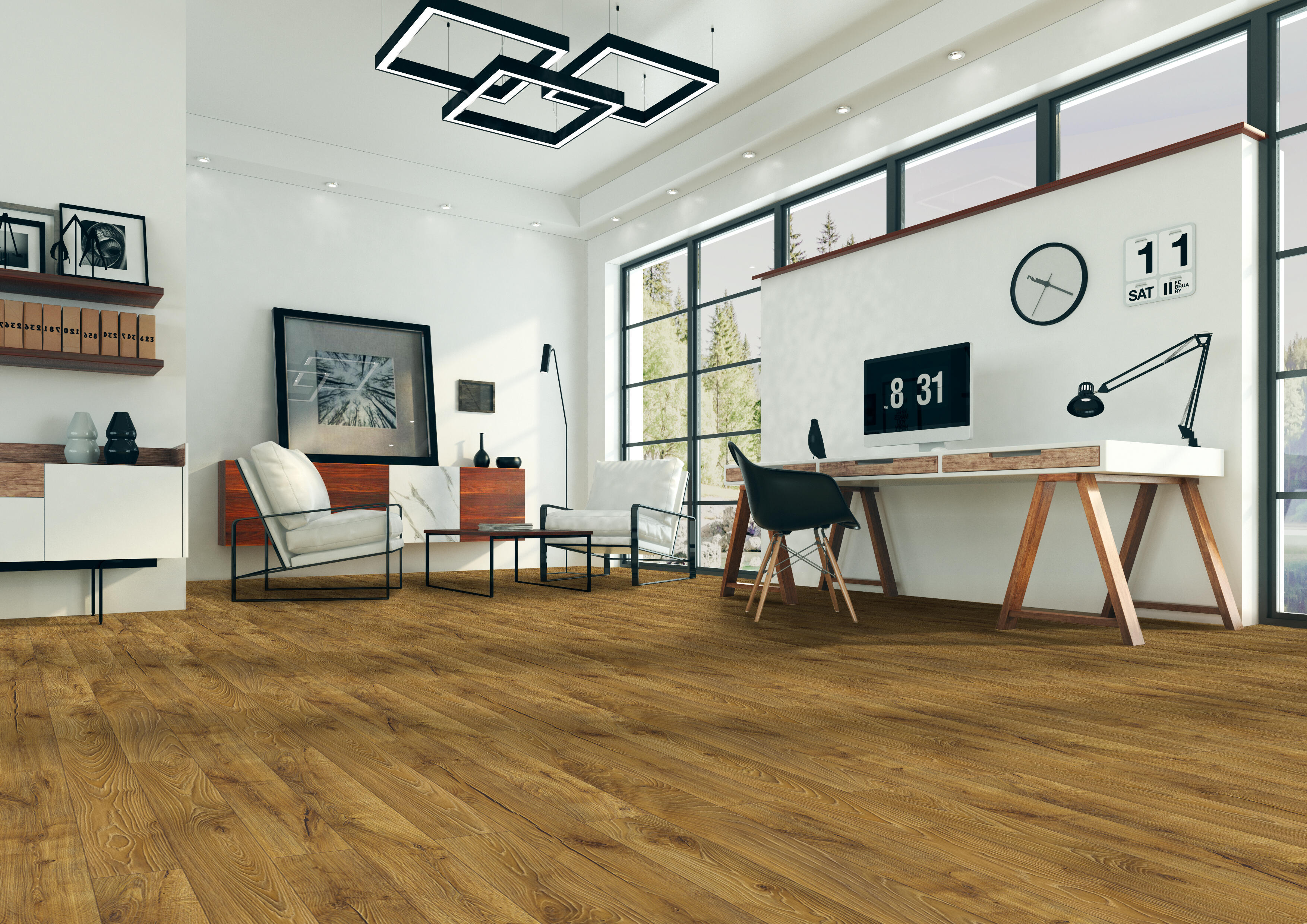 Panele podłogowe laminowane wodoodporne AC6 10 mm Artens Corabia ciemne naturalne drewno - 3