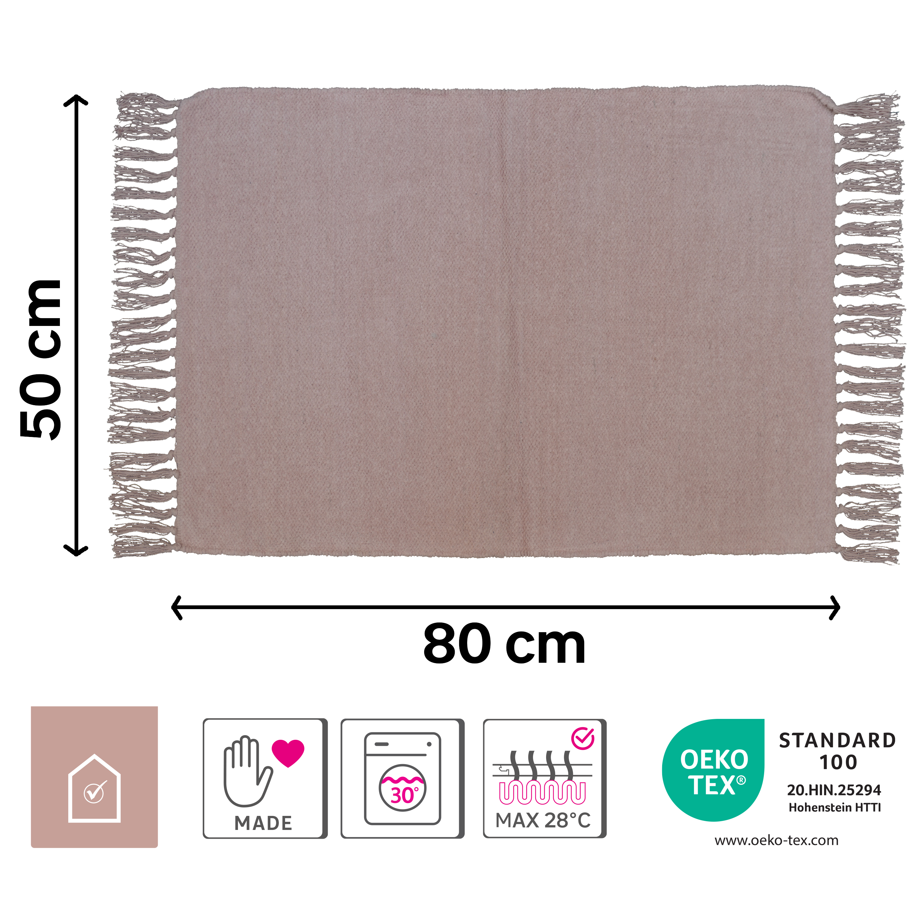 Tapete algodão INSPIRE MANOA COM FRANJAS 50X80CM - 10