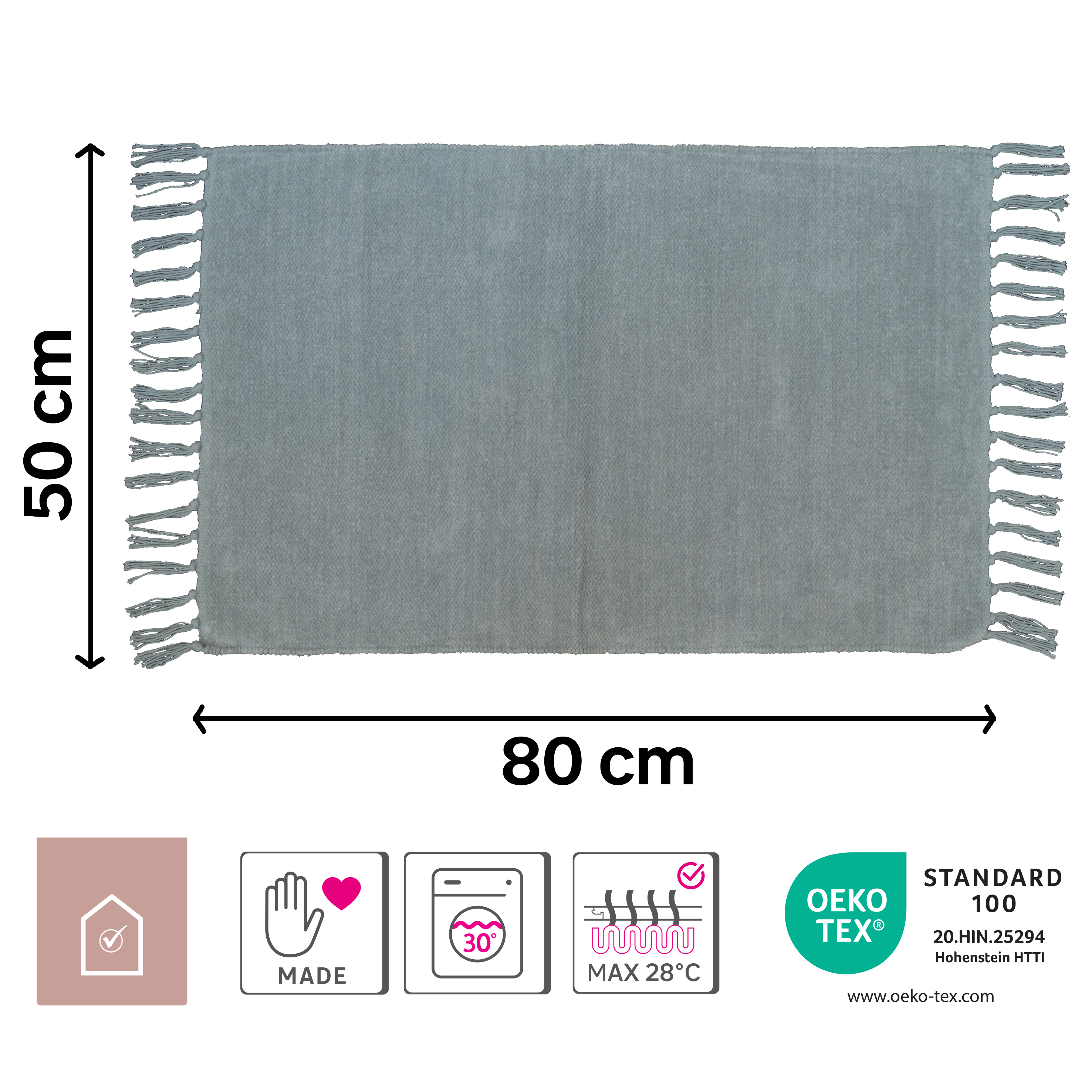 Descente de lit intérieur coton uni Manoa, l.50 x L.80 cm - 5