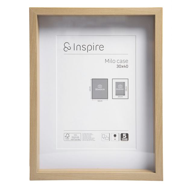 Cadre Milo, 30 x 40 cm naturel, INSPIRE