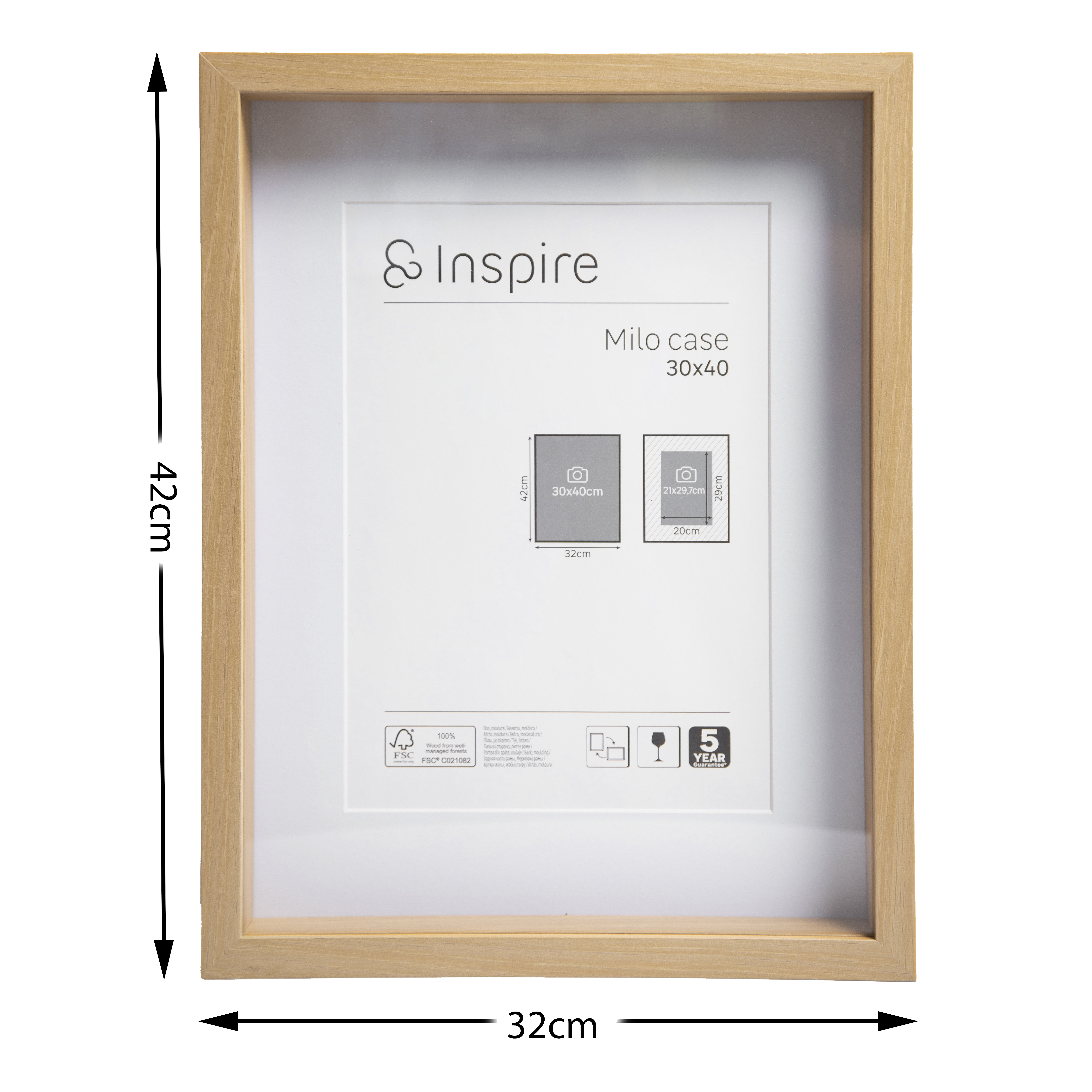 Marco con Passepartout Milo beige, roble INSPIRE 30x40cm - 3