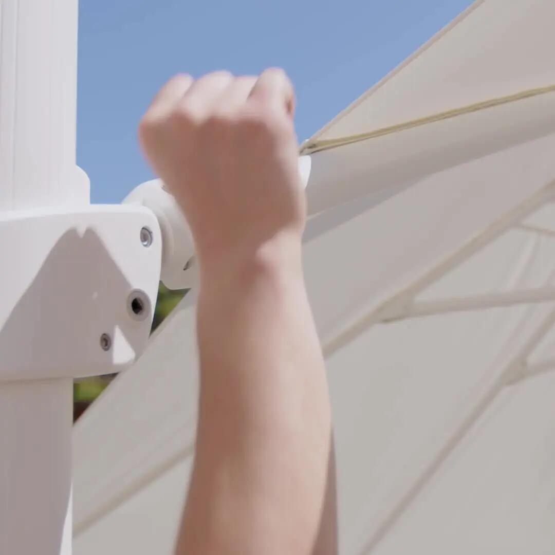 Parasol déporté carré blanc Sonora NATERIAL L.288 x l.288 cm - 11
