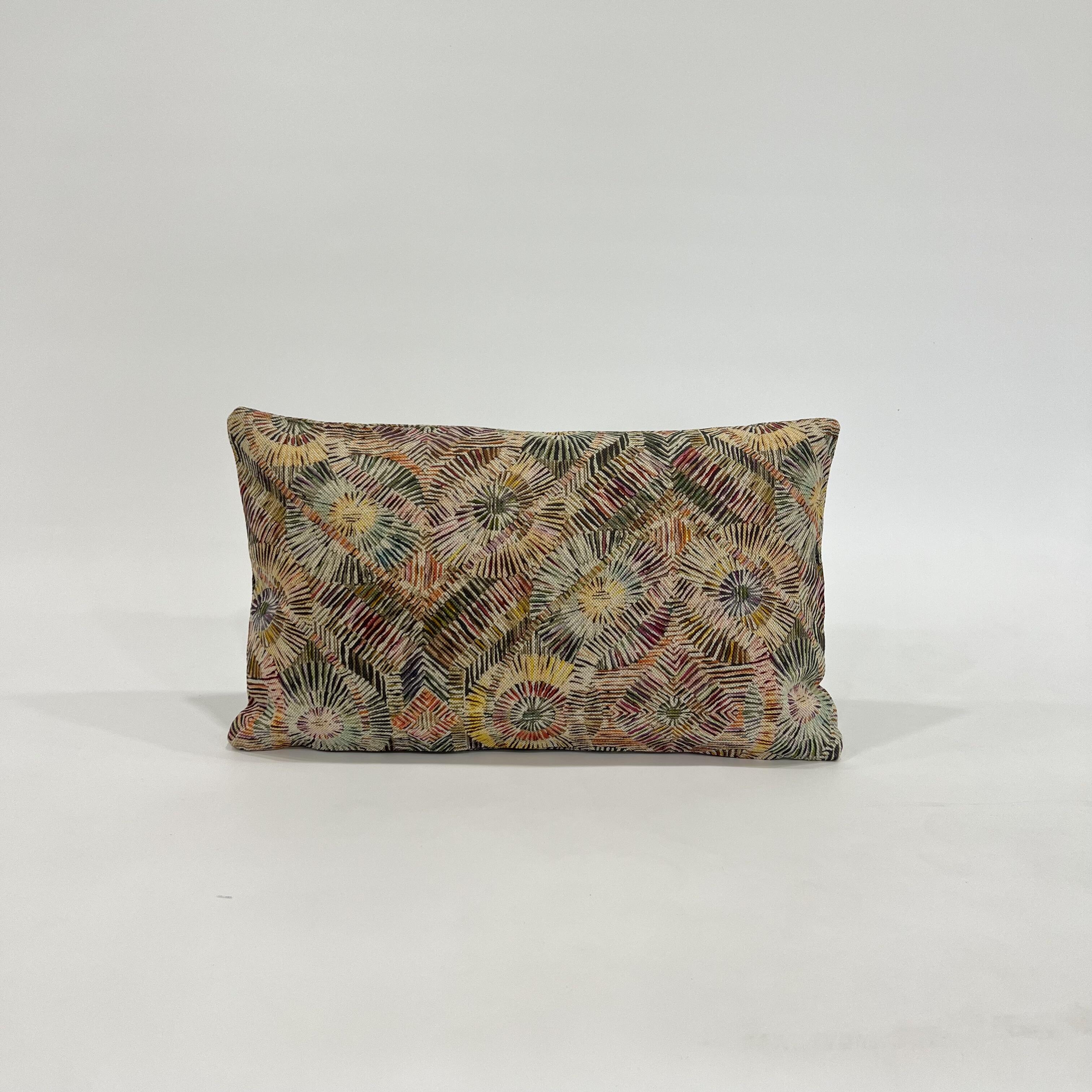 Cojín decorativo destellos algodón verde, azul, amarillo 30x50cm