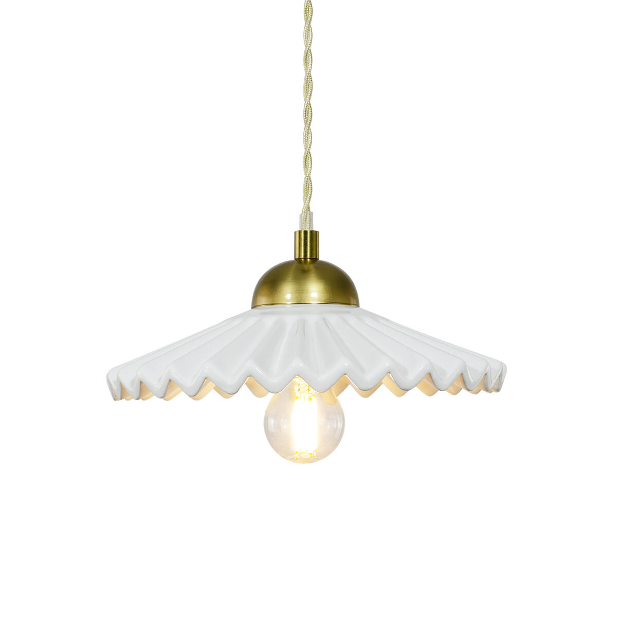 Suspension Babouchka céramique, blanc, Diam.14 cm, E27 | Leroy Merlin