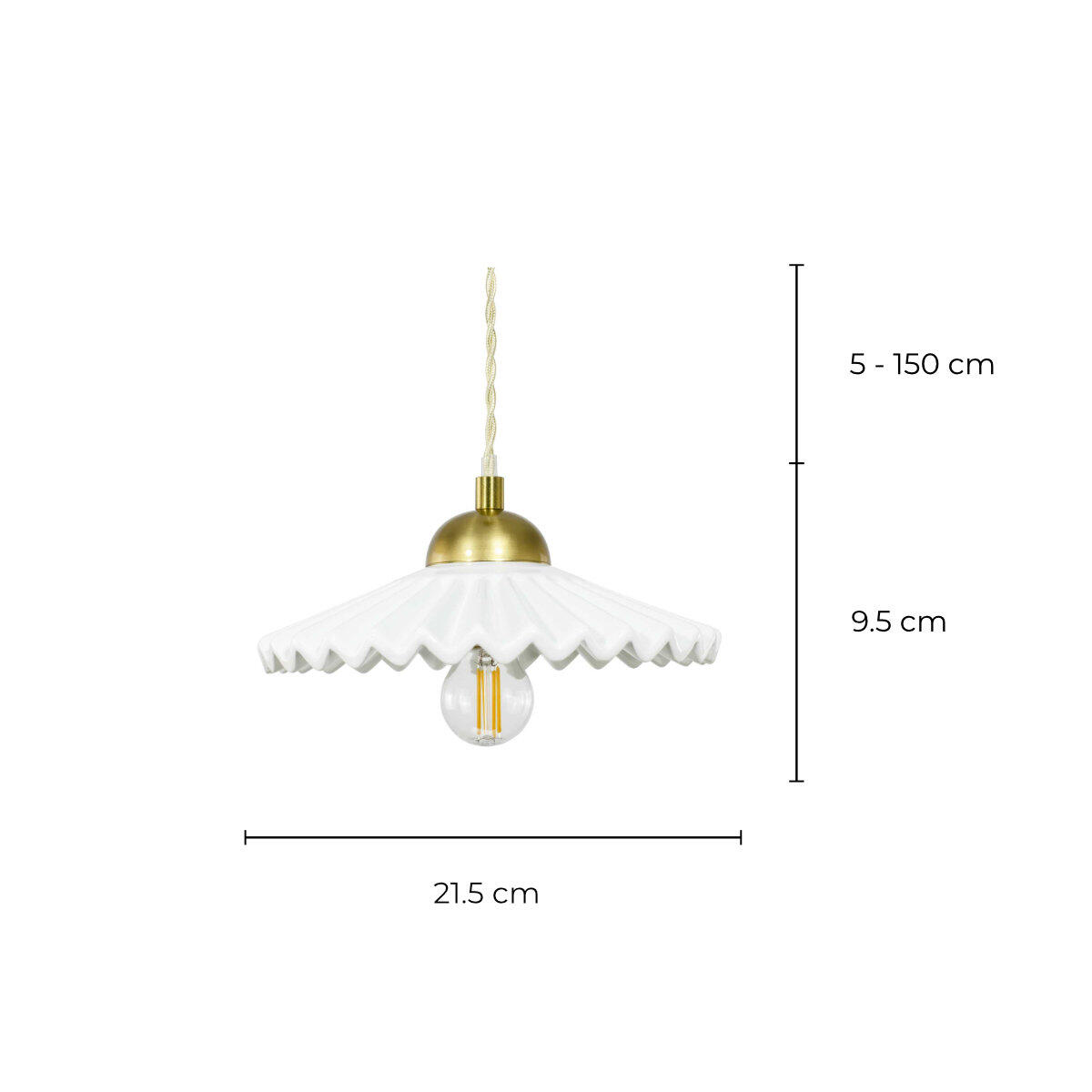 Suspension Babouchka céramique, blanc, Diam.14 cm, E27 - 8