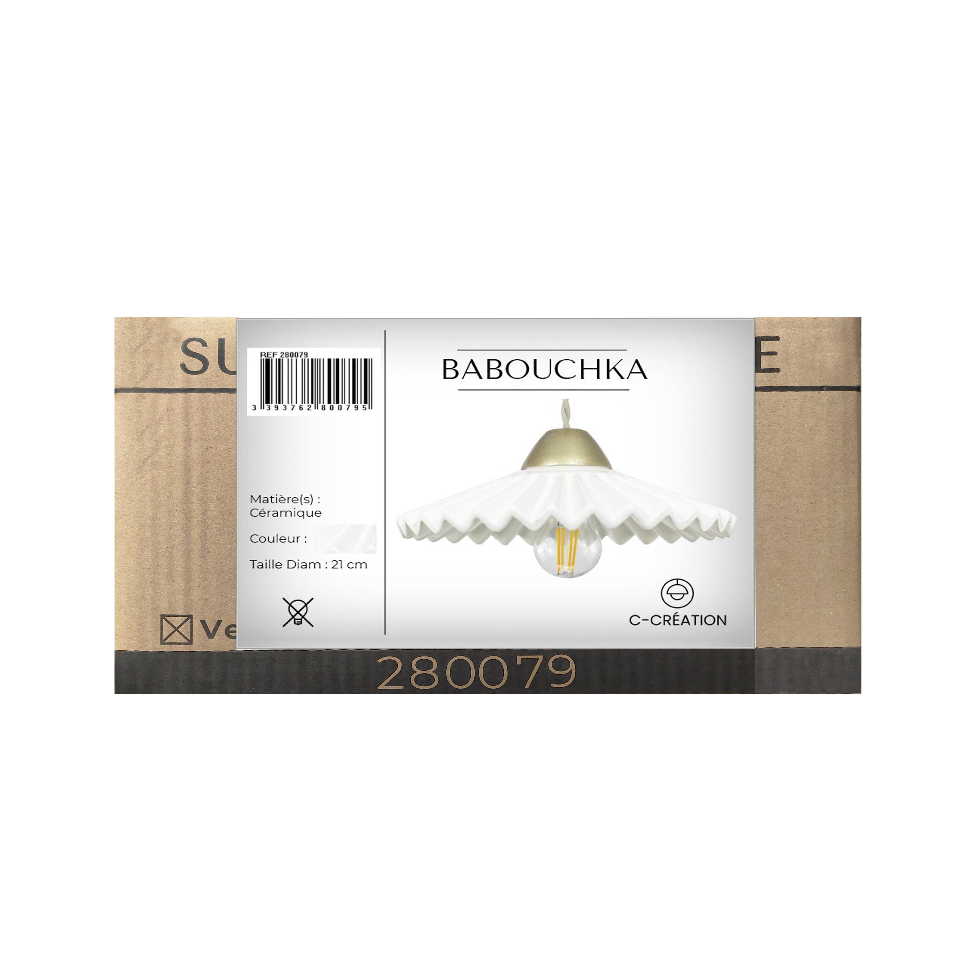 Suspension Babouchka céramique, blanc, Diam.14 cm, E27 - 9