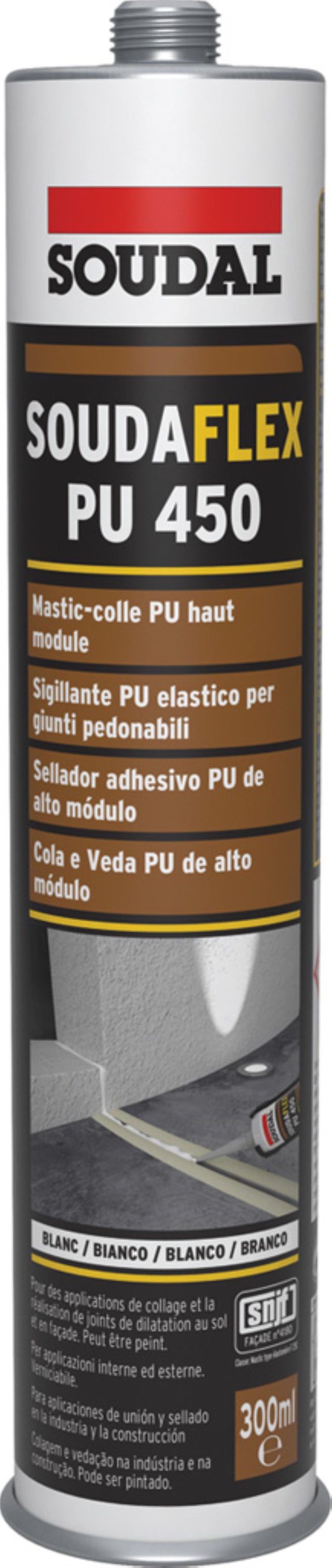 Masilla de poliuretano 450 SOUDAFLEX 300 ml blanco