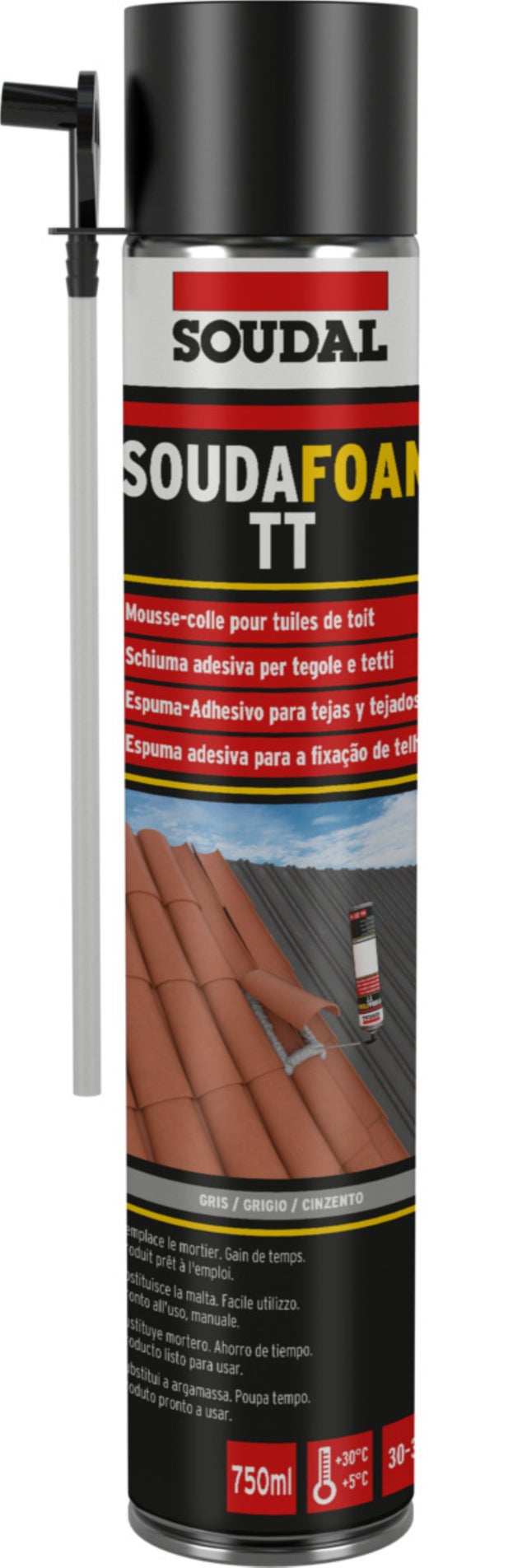 Espuma expansiva pu telhas e telhados 750 ml terra Soudafoam Soudal