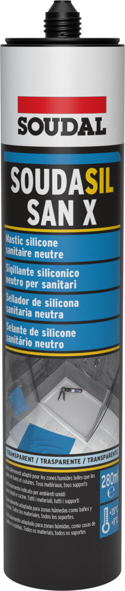 SILICONE NEUTRO SANITÁRIOS SOUDASIL SAN X SOUDAL 280ML TRANSPARENTE