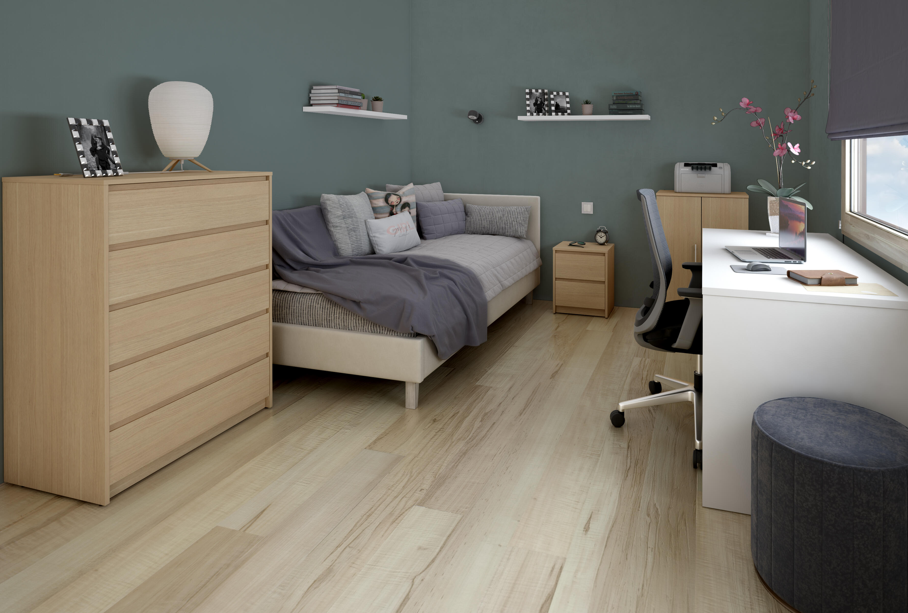 Sapateira 2 portas carvalho natural 18 pares 90x60x35,6 cm Home Nimes - 17