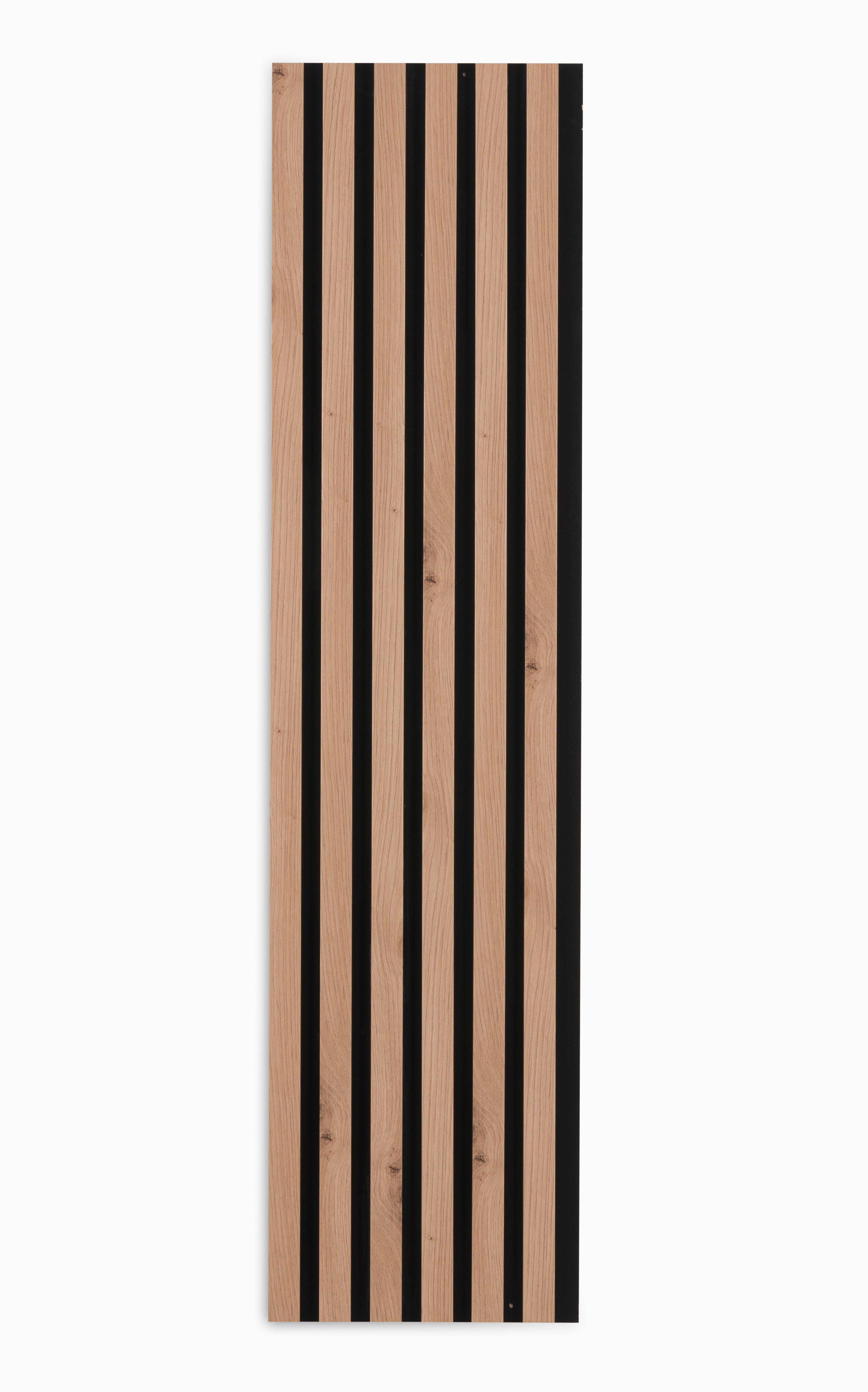 Lot de 2 panneaux MDF tasseaux Leila décor chêne artisan, fond noir, 260x28.8 cm - 9