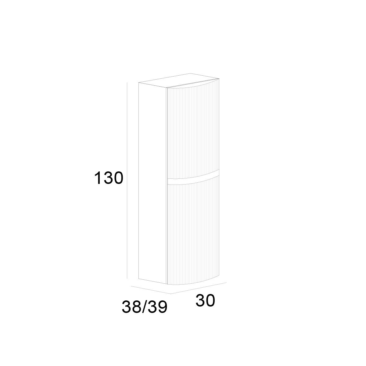 Colonna bagno Vague di Baden Haus 2 ante P 38 x L 30 x H 130 cm verde cannettato - 6
