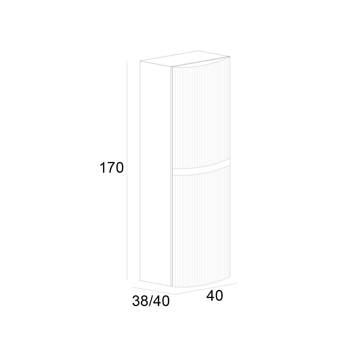 Colonna per mobile bagno Vague BADEN HAUS 2 ante P 38 x L 40 x H 170 cm BIANCO OPACO - 5