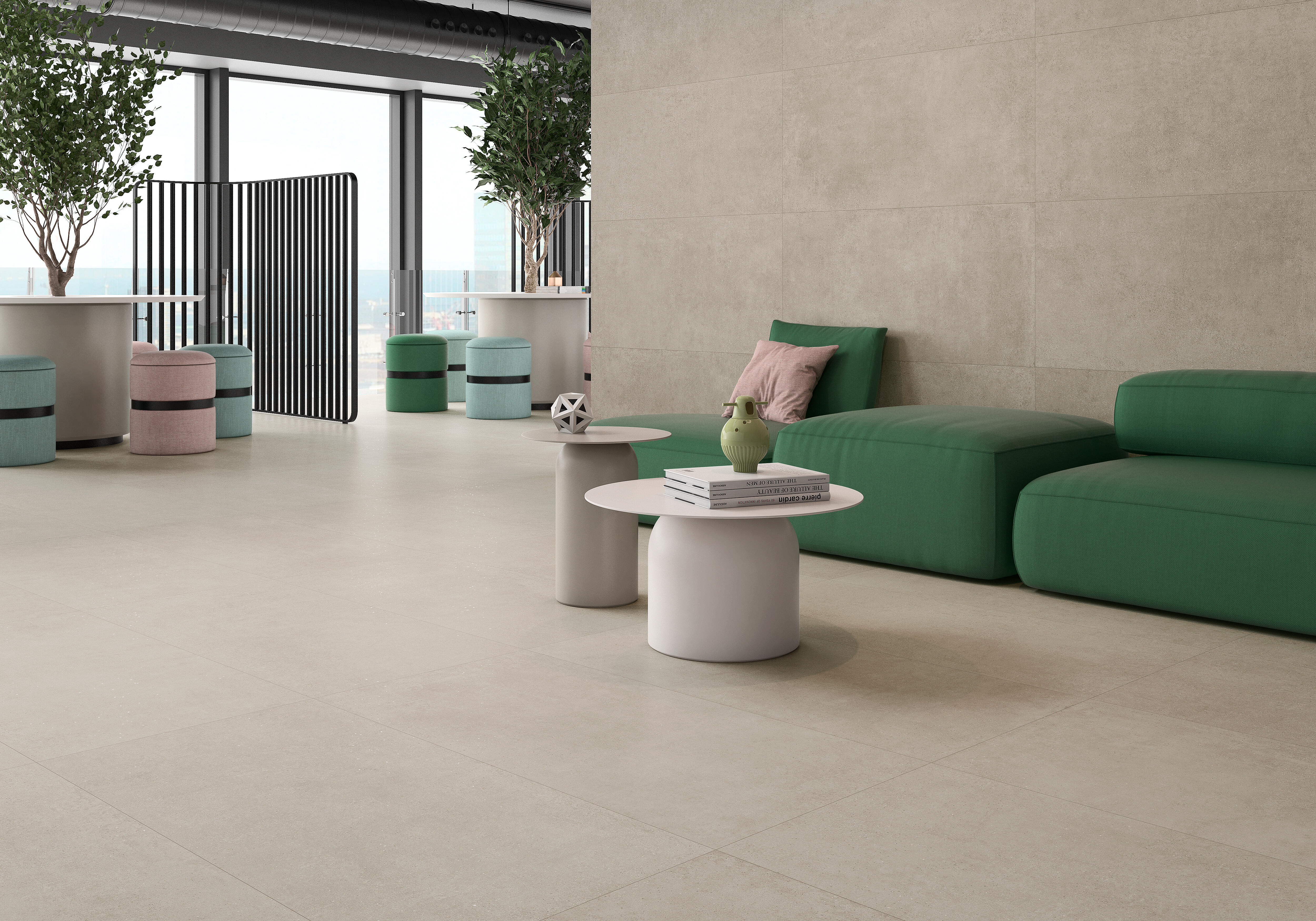 Suelo porcelánico gravel efecto cemento earth 120x120 cm c2