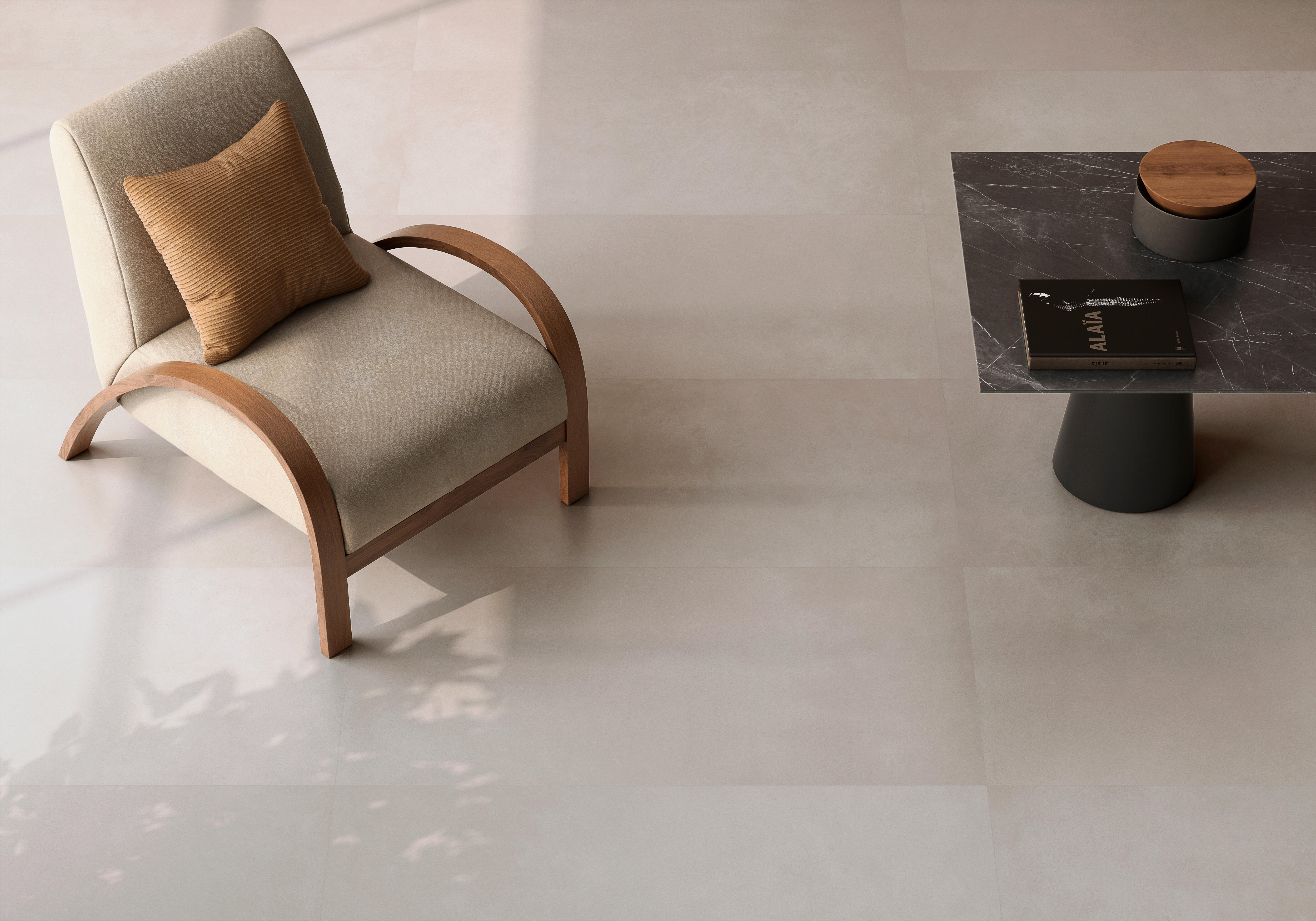 Suelo porcelánico newclay efecto cemento grey 120x120 cm c1