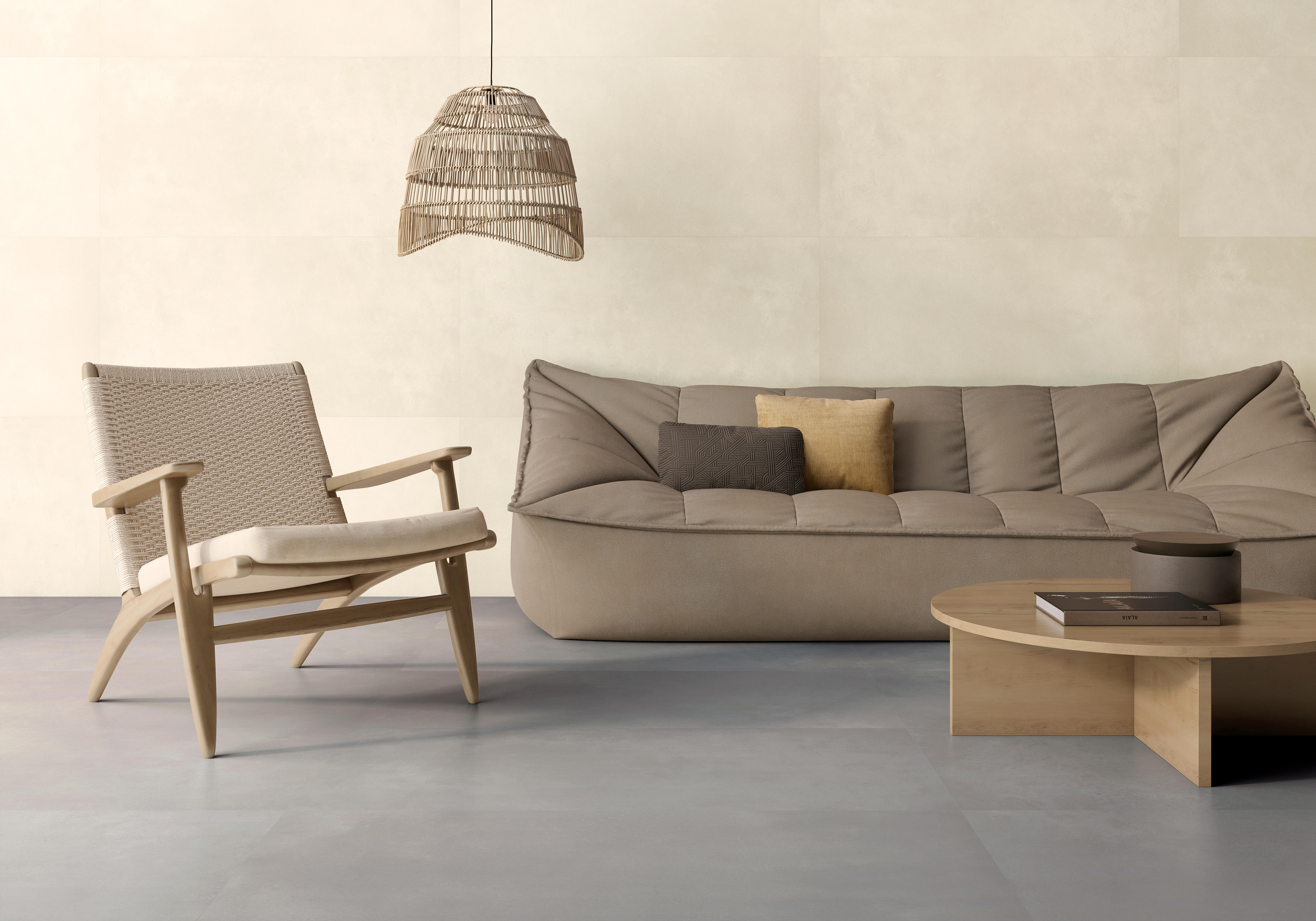 Suelo porcelánico newclay efecto cemento dark 120x120 cm c3
