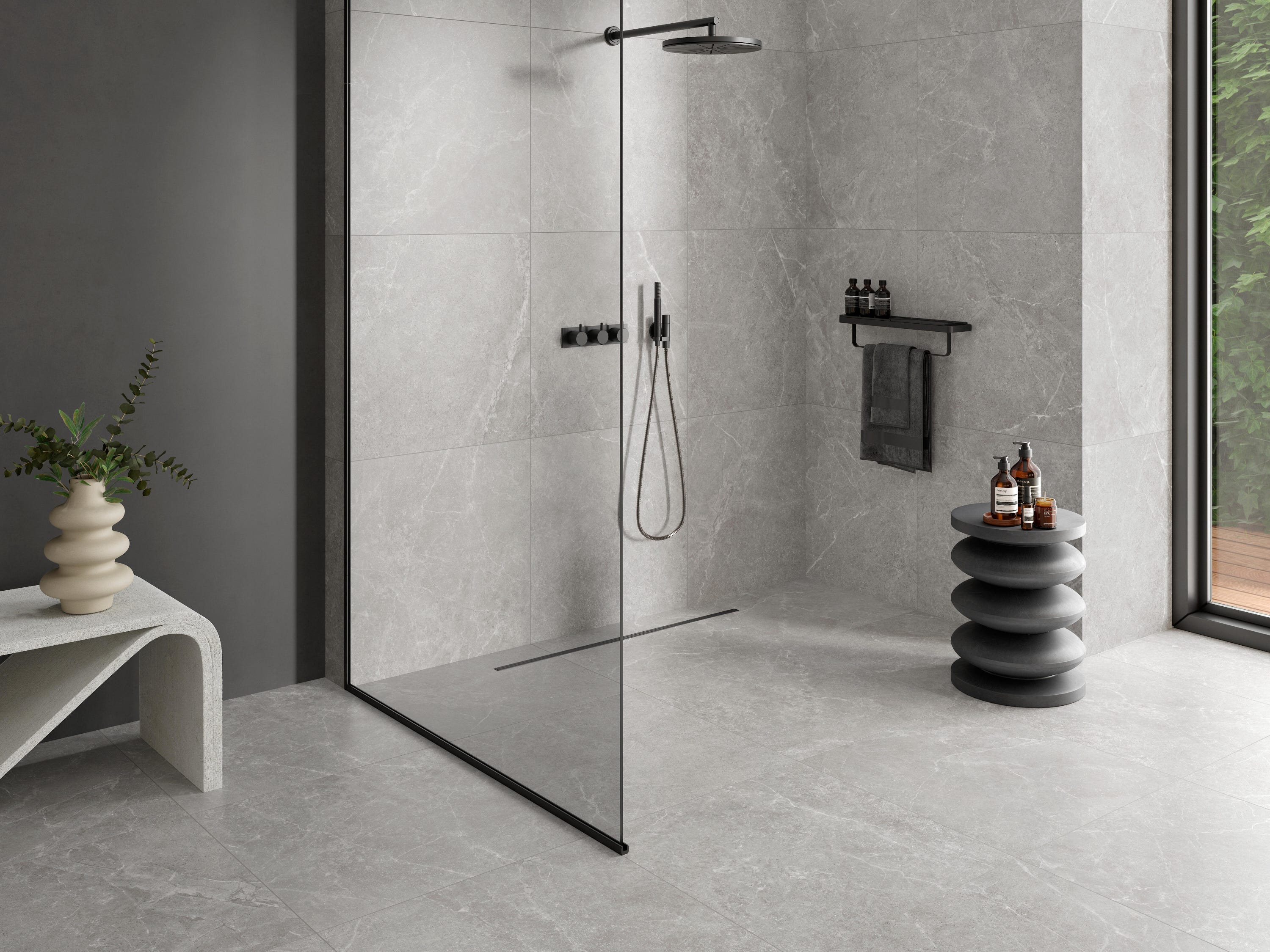 Suelo/Azulejo porcelánico Storm efecto piedra gris 60x60 cm C1 | Leroy ...