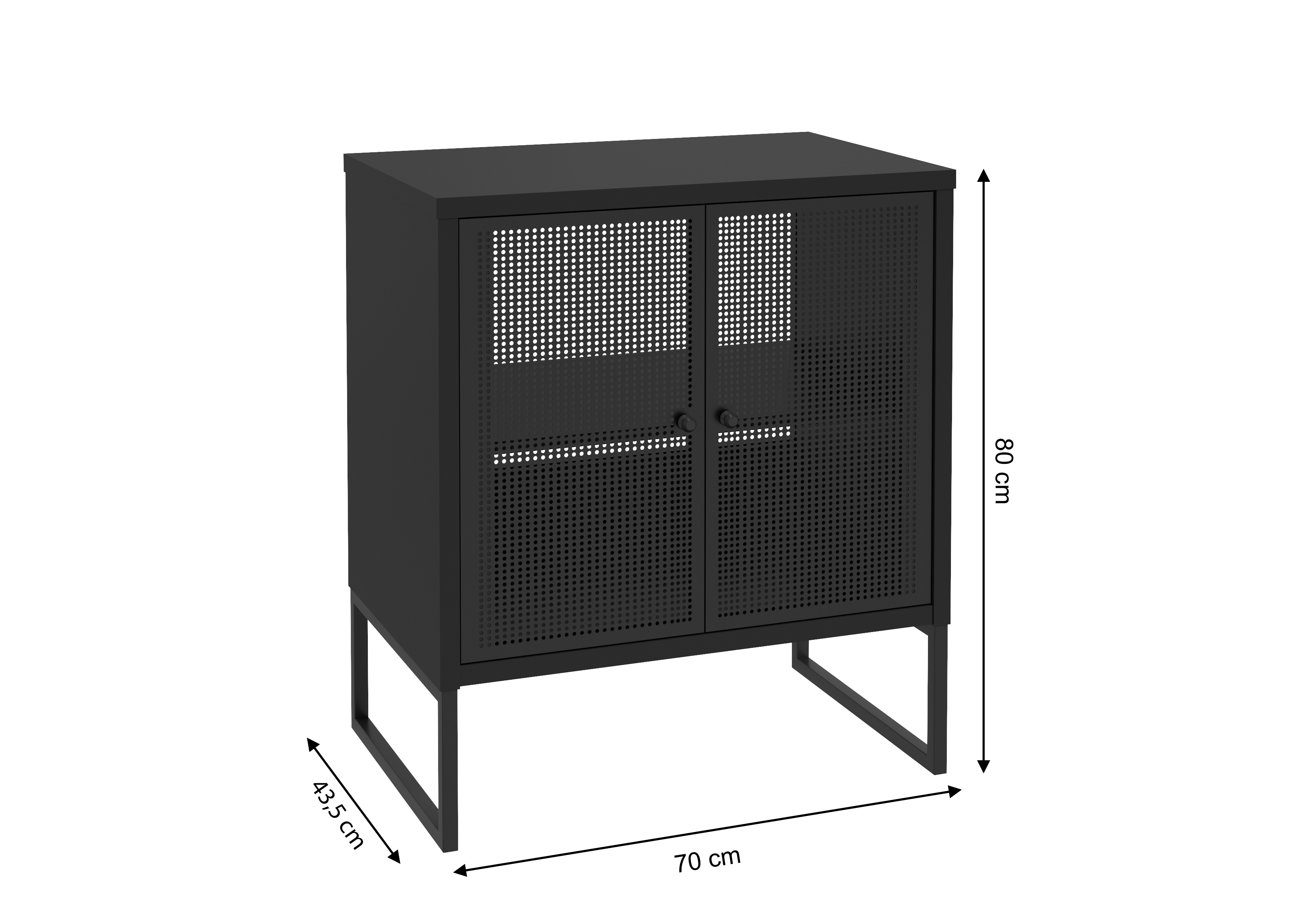 Szafka pod umywalkę stojąca Fiora 70x43.5x80 cm czarna Defra - 7