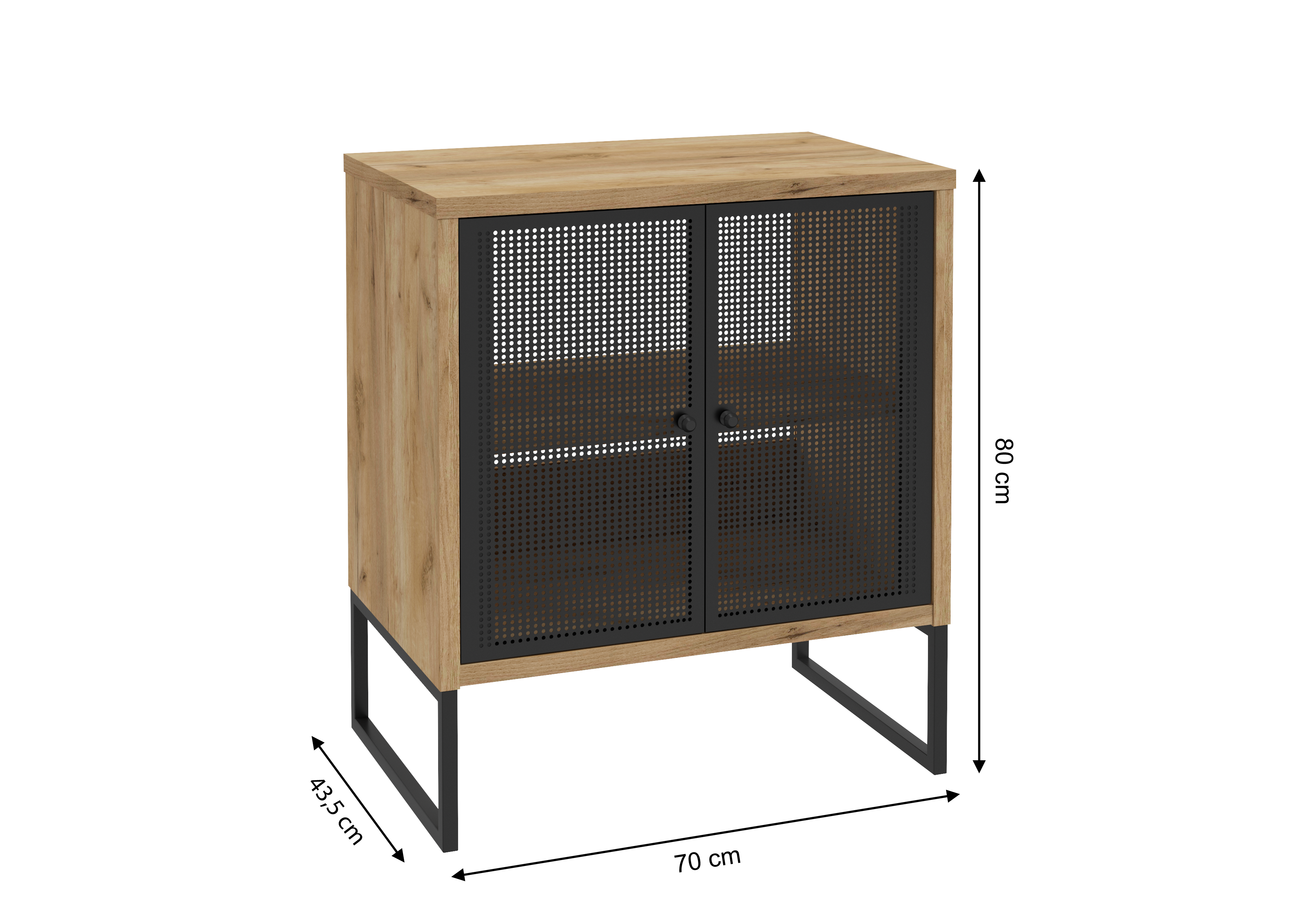 Szafka pod umywalkę stojąca Fiora 70x43.5x80 cm brązowo-czarna Defra - 7