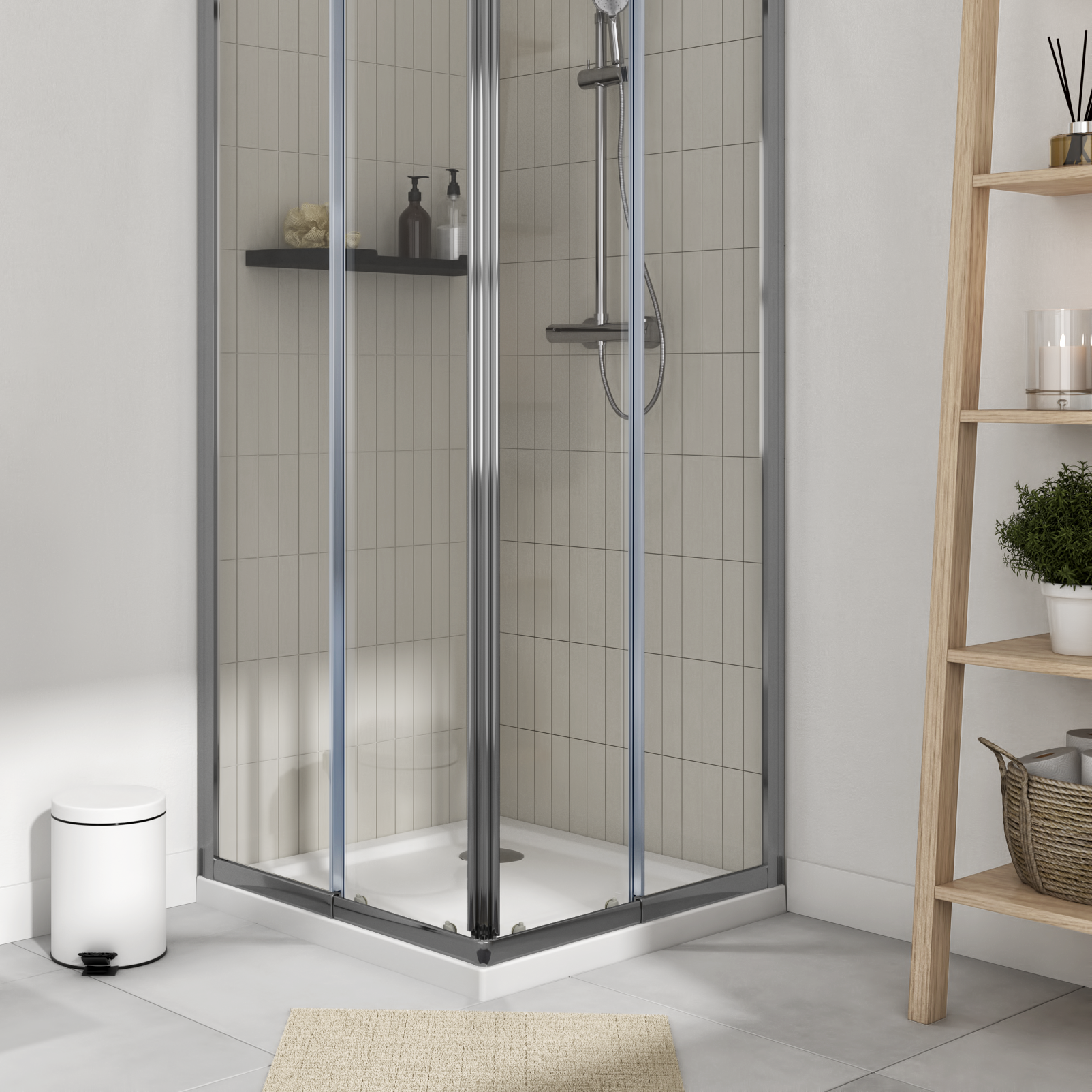 Base de duche 80x80 cm branco Sensea Essential - 4