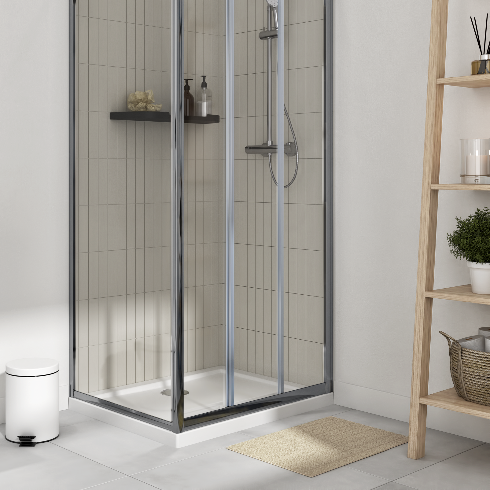 Base de duche SENSEA ESSENTIAL BRANCA 100X80 CM RETANGULAR - 4