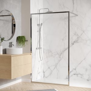 Paroi de douche à l'italienne, l.120 cm verre transparent 6mm chromé Square