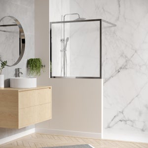 Pare-muret fixe transparent Chromé, H.100 x l.100 cm Square