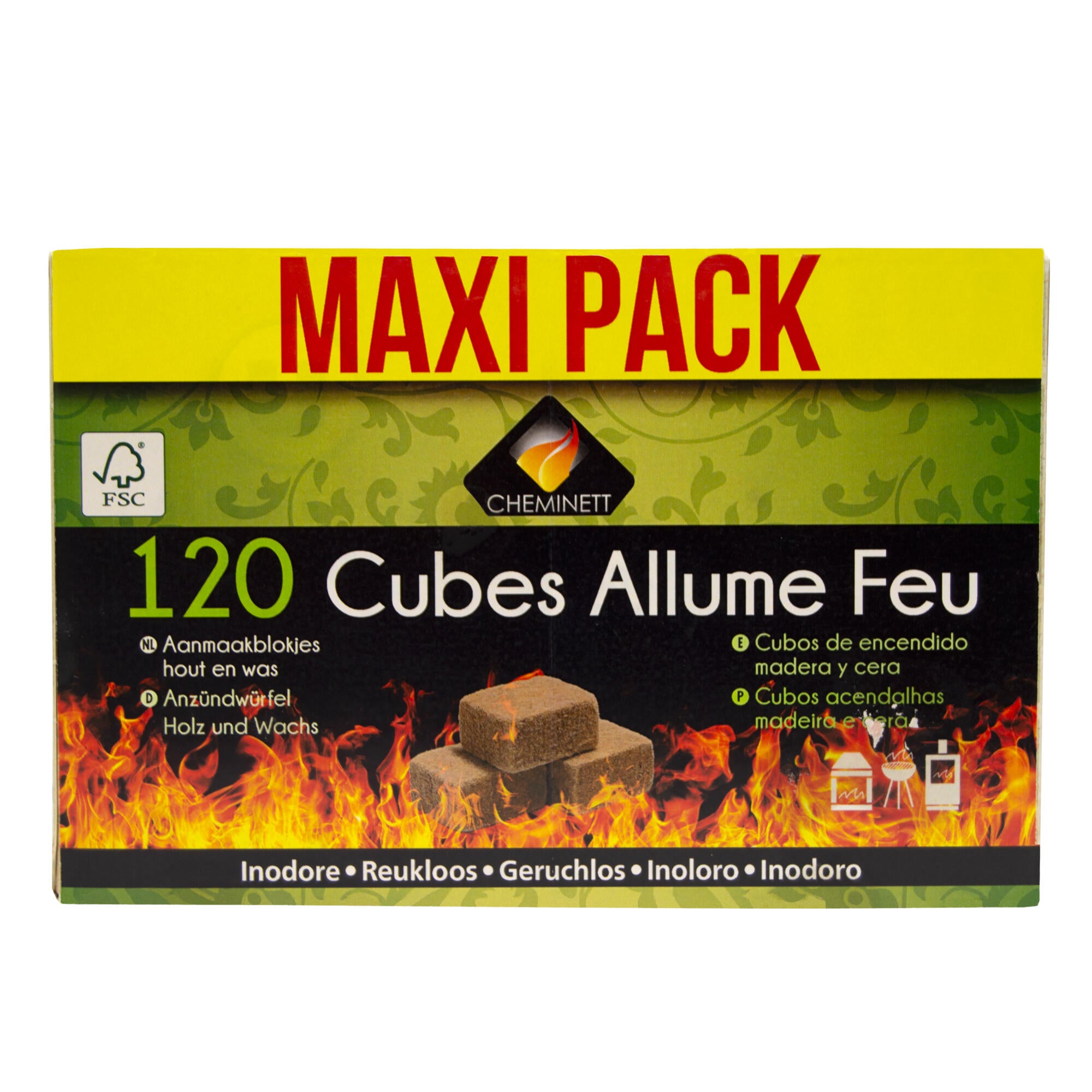 Cubos de encendido ecológico CHEMINETT MAXIPACK 120 unidades 100% Naturales - 11