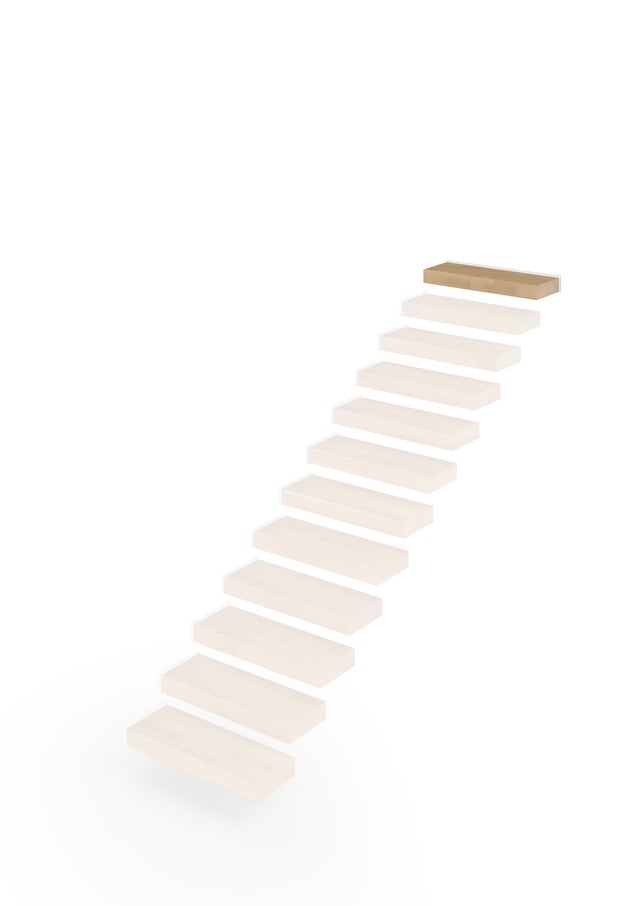 Gradino finale Lira in acciaio naturale bianco L 800 mm H 290 mm