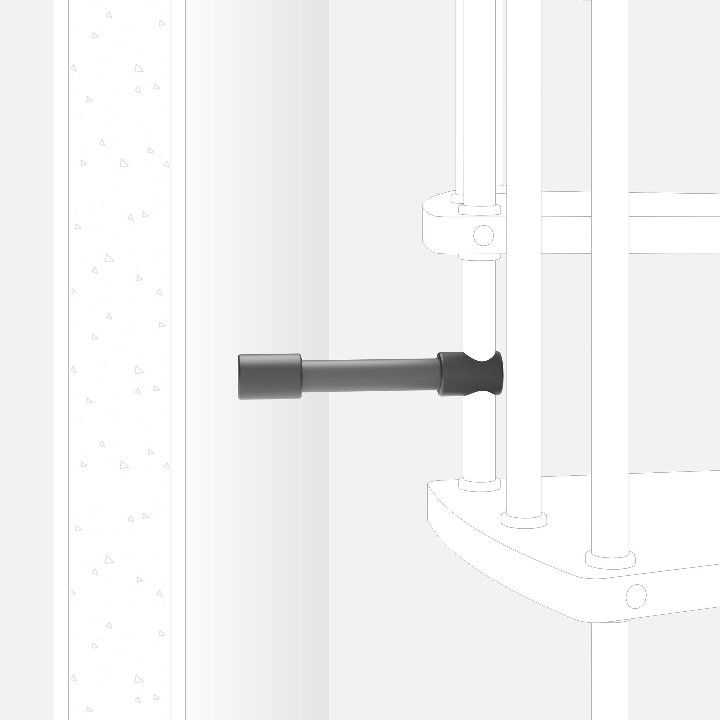 Kit de fijación para balaustre en pared de acero color gris