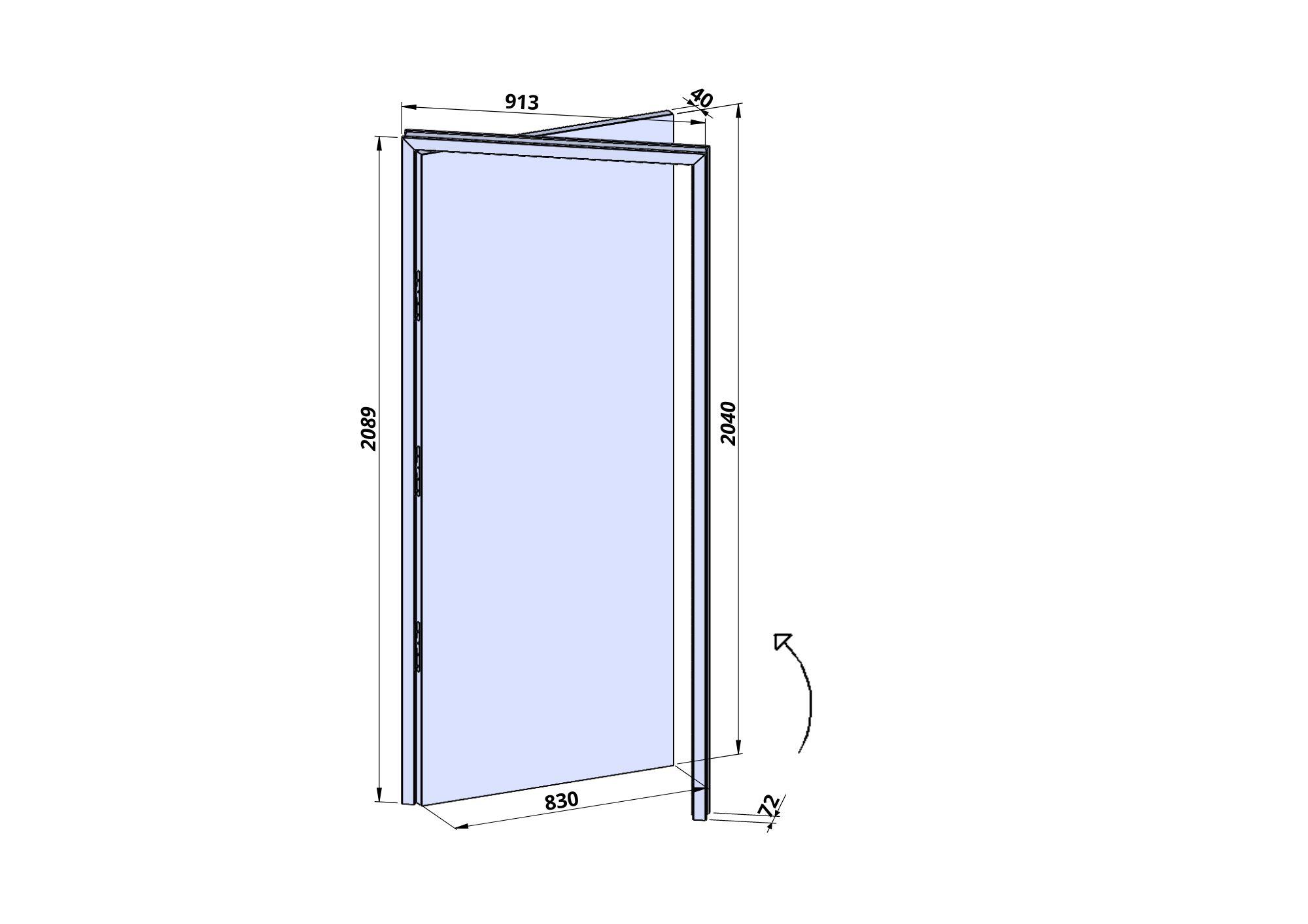 Bloc-porte MDF Madrid 2 H.204 x l.83 cm, poussant gauche - 6