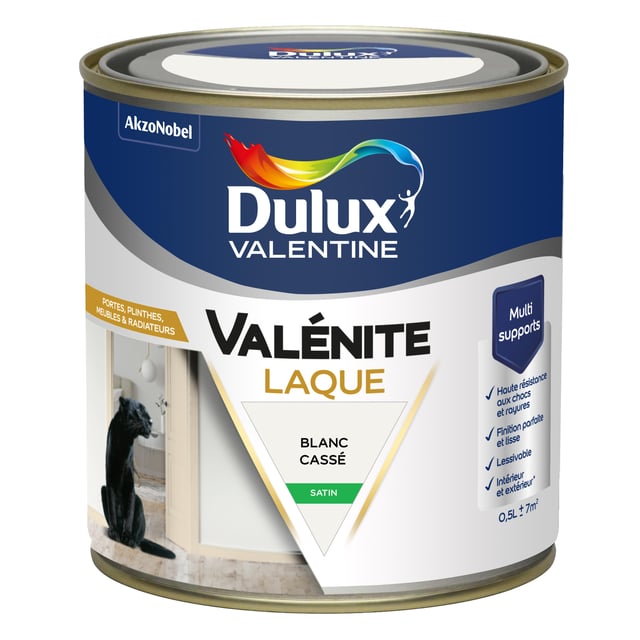 Laque intérieure boiserie, radiateur blanc satin DULUX VALENTINE Valénite acryli