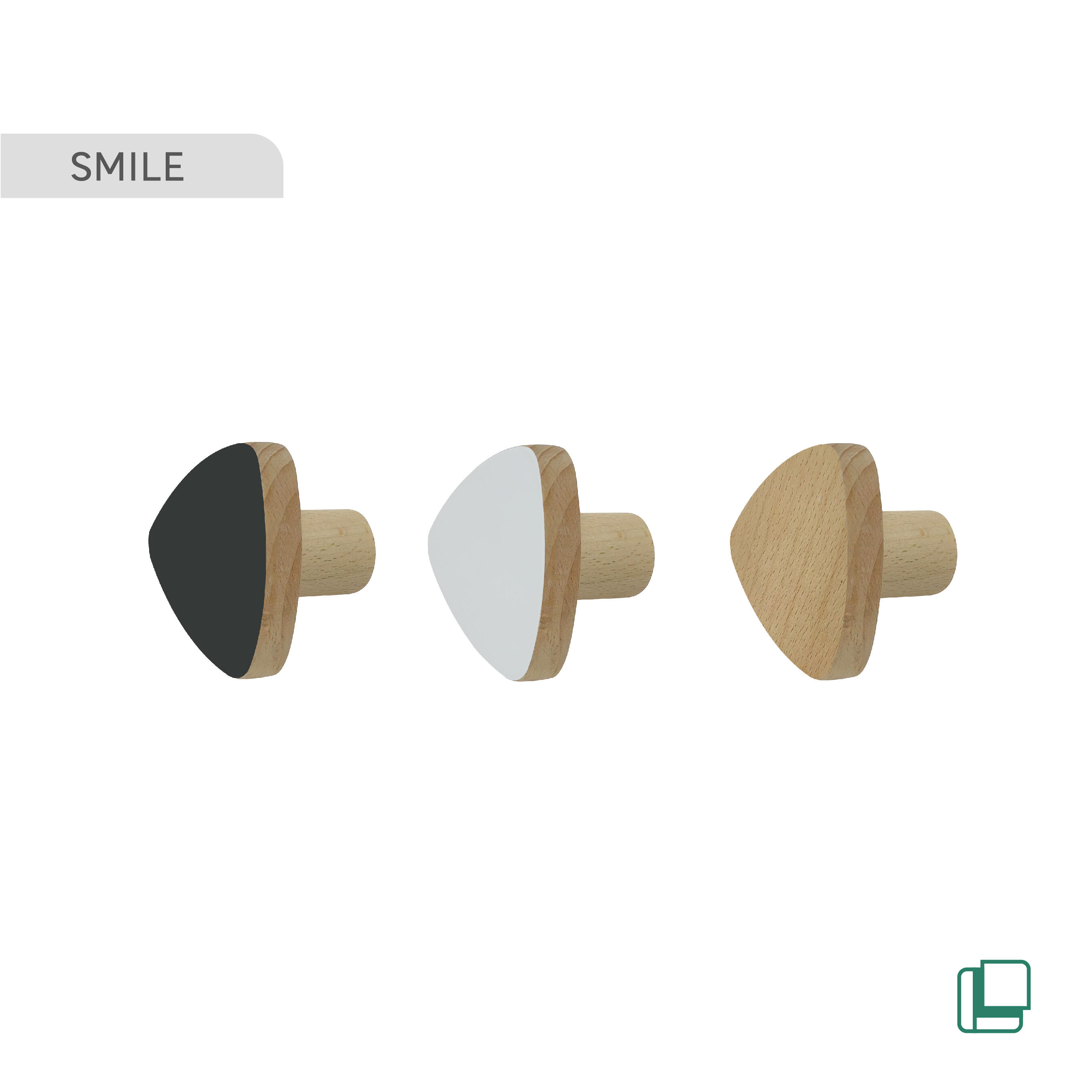 Patère à visser noir Smile SPACEO - 4