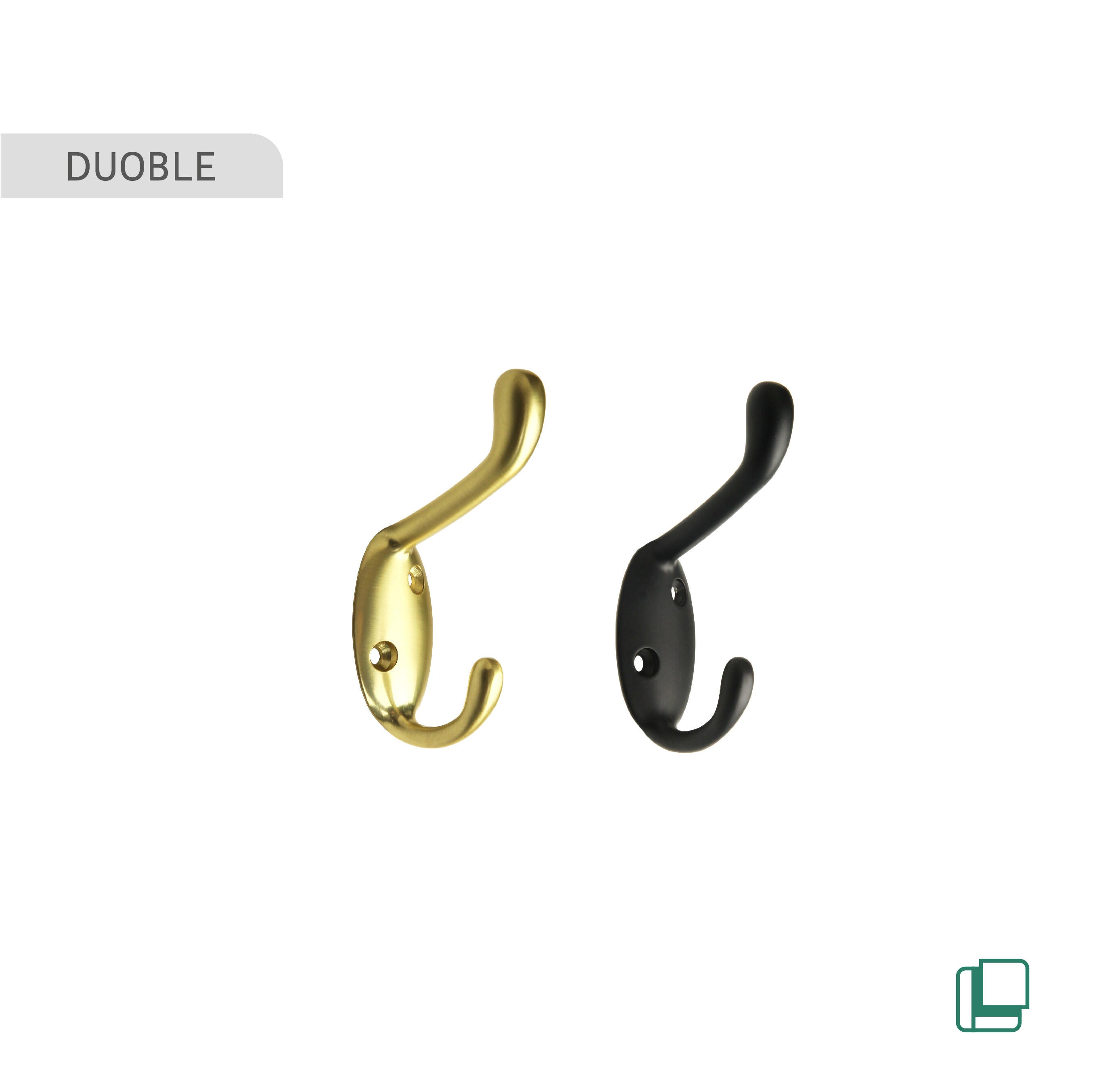 Perchero de gancho para atornillar SPACEO negro 3x9.5 - 4